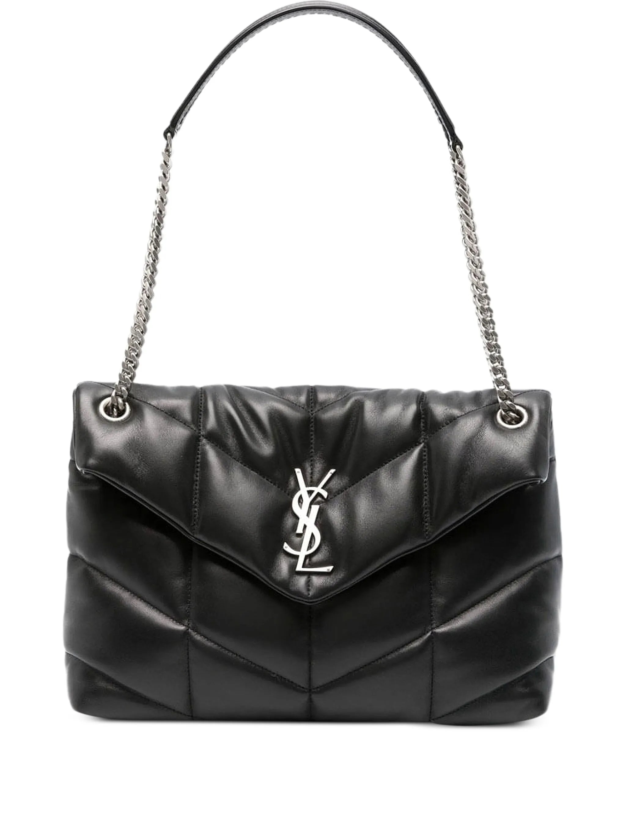 Saint Laurent Saint Laurent Medium Loulou Puffer Chevron-logo Shoulder Bag
