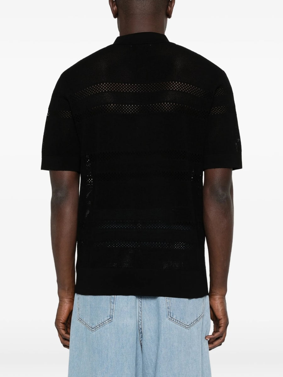 Dries Van Noten Dries Van Noten Mercy Pointelle-knit Short-sleeve Polo Shirt, view 5