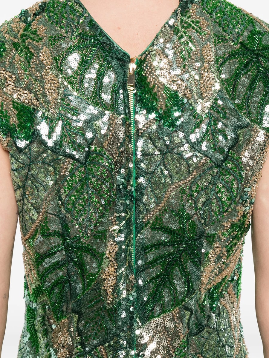 De Santis De Santis Sequin Embellished V-neck Top, view 3