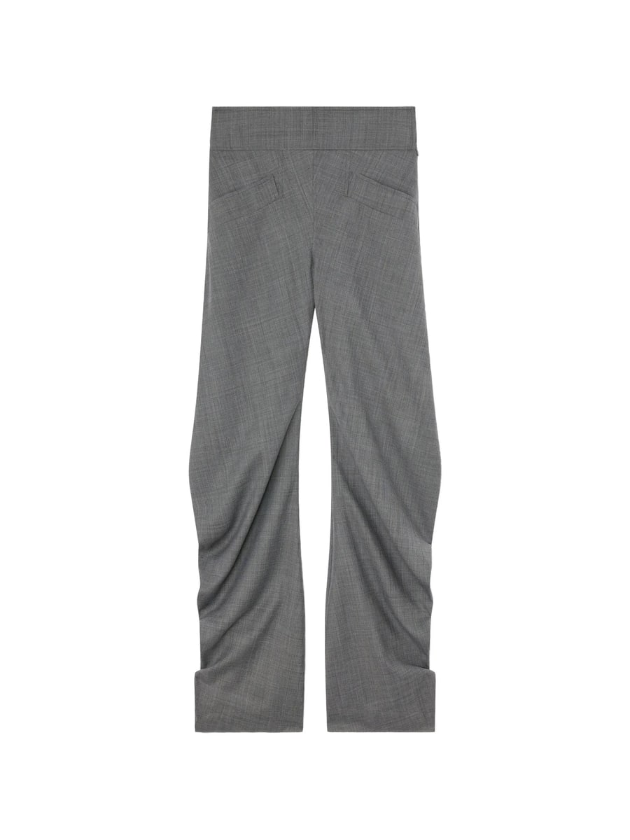 Ganni Ganni Pants In Grey Wool Melange