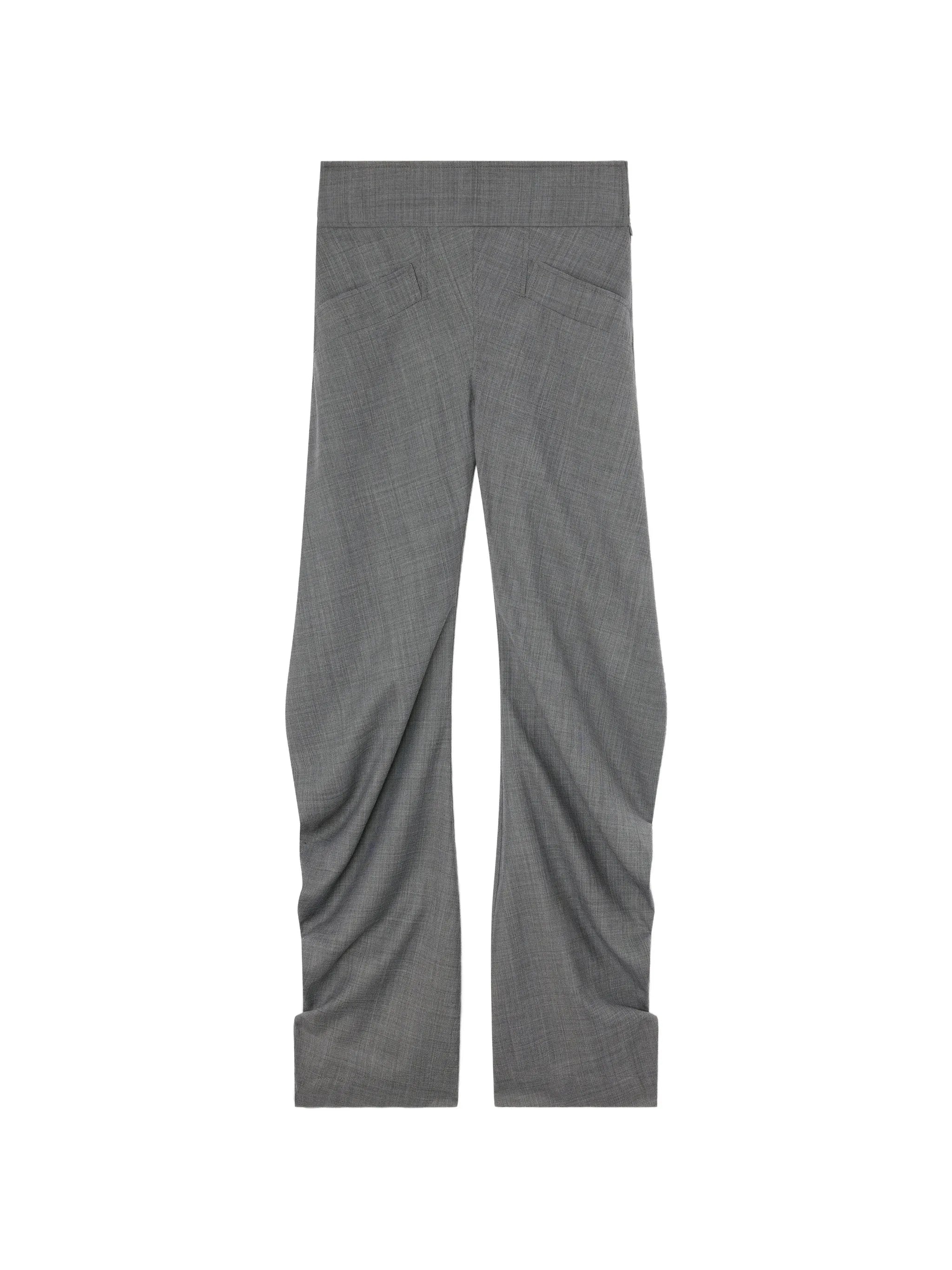 Ganni Ganni Pants In Grey Wool Melange