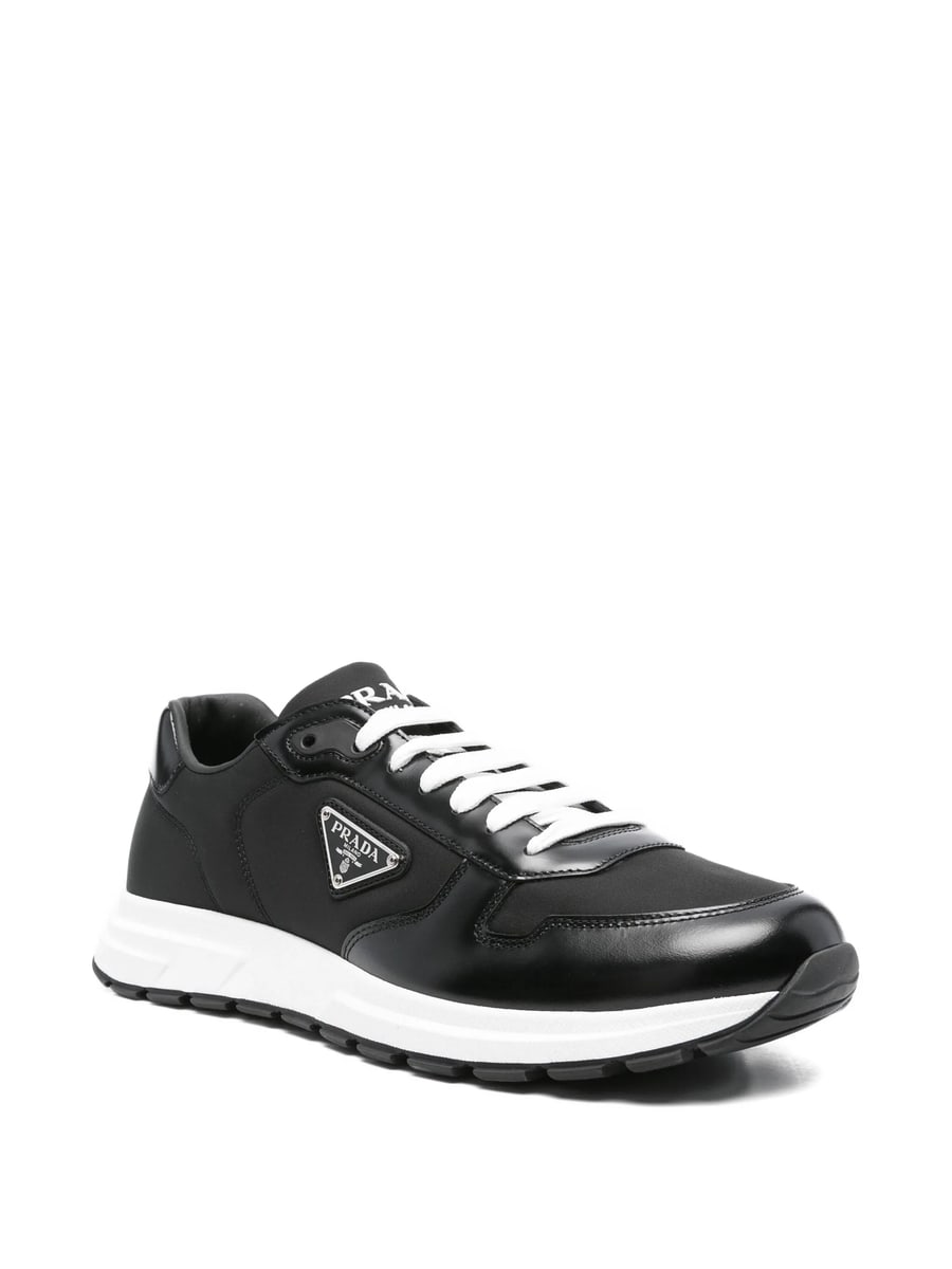Prada Prada Leather-panelled Sneakers, view 4