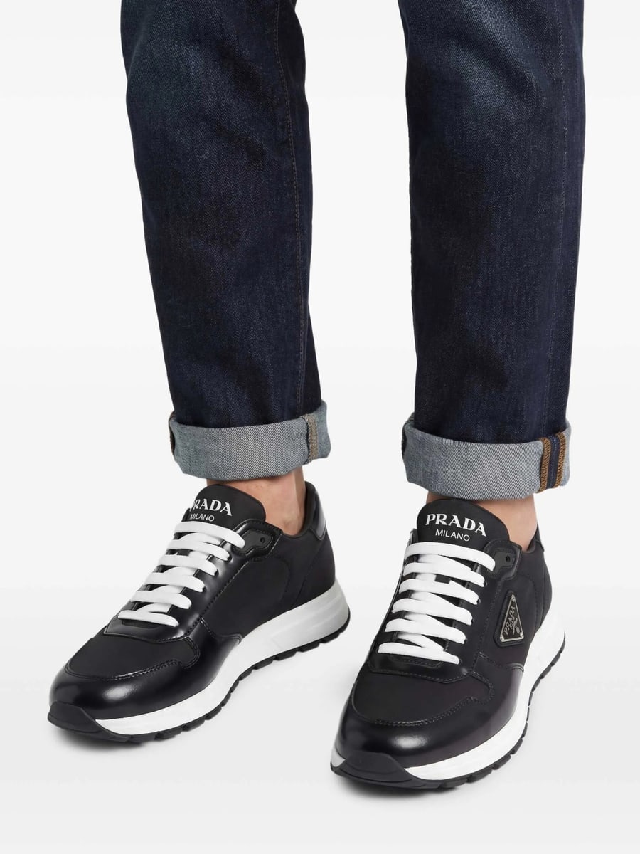 Prada Prada Leather-panelled Sneakers, view 5