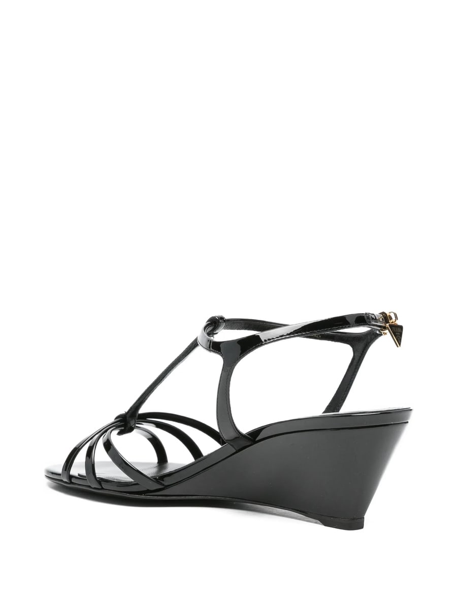 Prada Prada T-strap Wedge Sandals, view 4