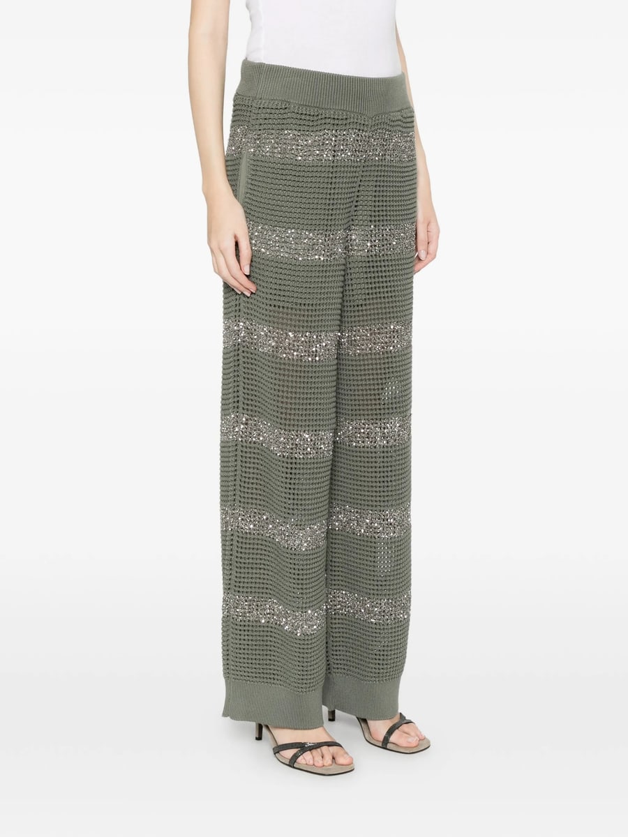 Brunello Cucinelli Brunello Cucinelli Sequin Striped Trousers, view 2