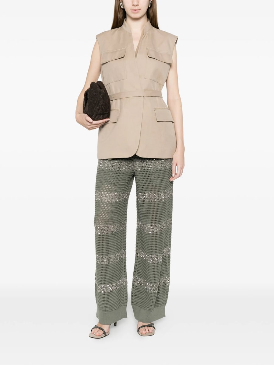 Brunello Cucinelli Brunello Cucinelli Sequin Striped Trousers, view 3