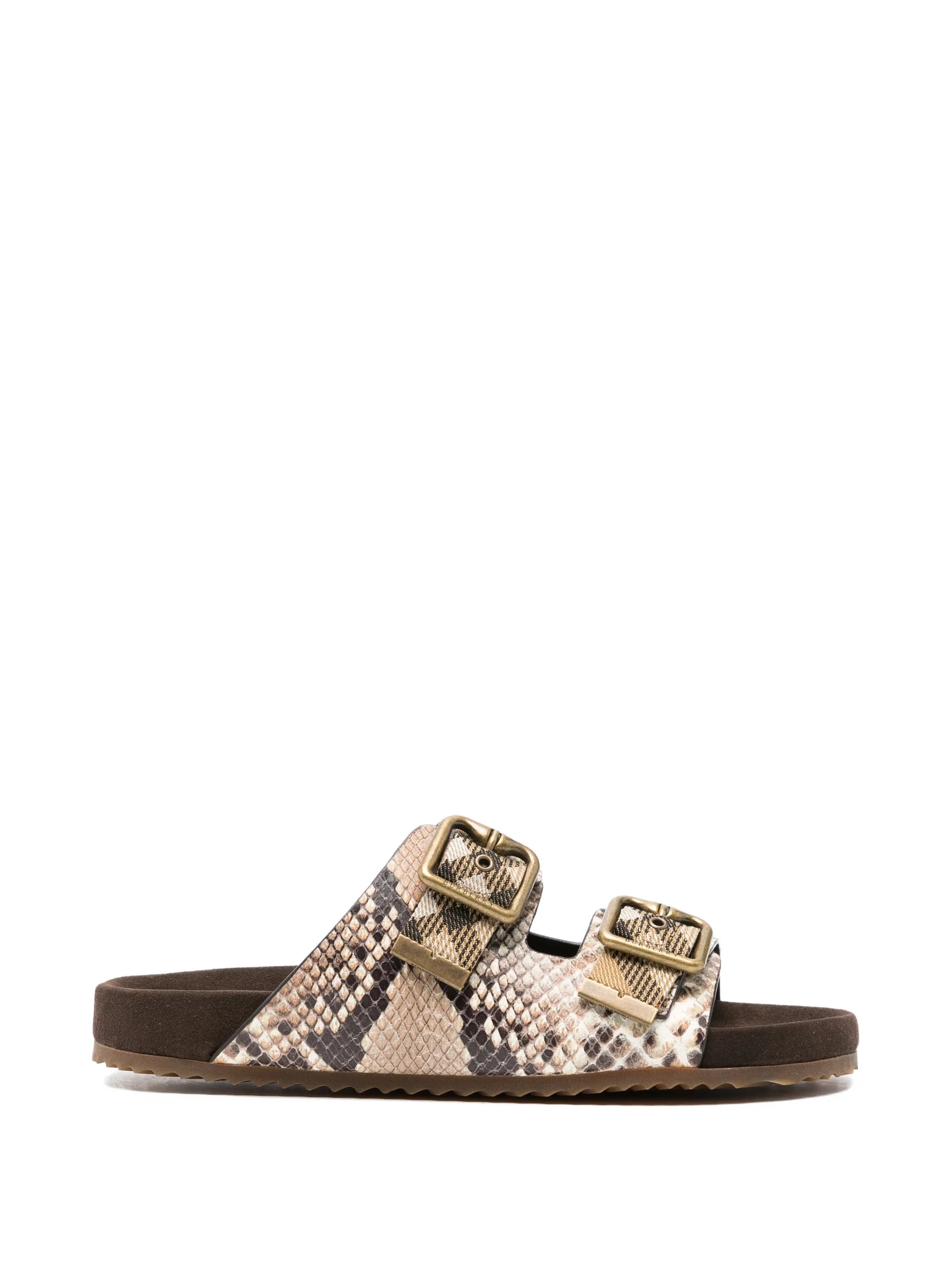 Burberry Burberry Python-print Leather Urchin Sandals?