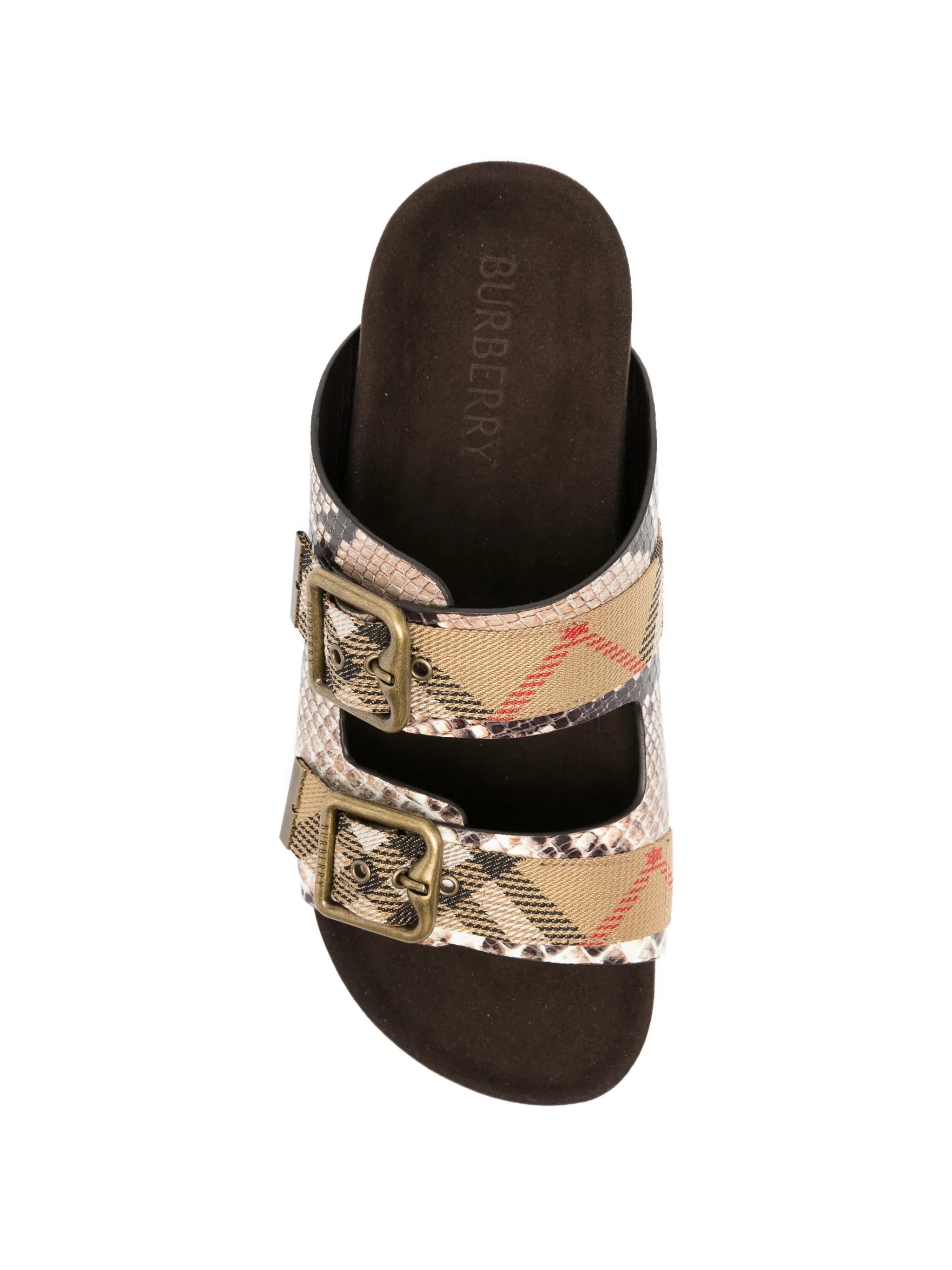 Burberry Burberry Python-print Leather Urchin Sandals?, view 2