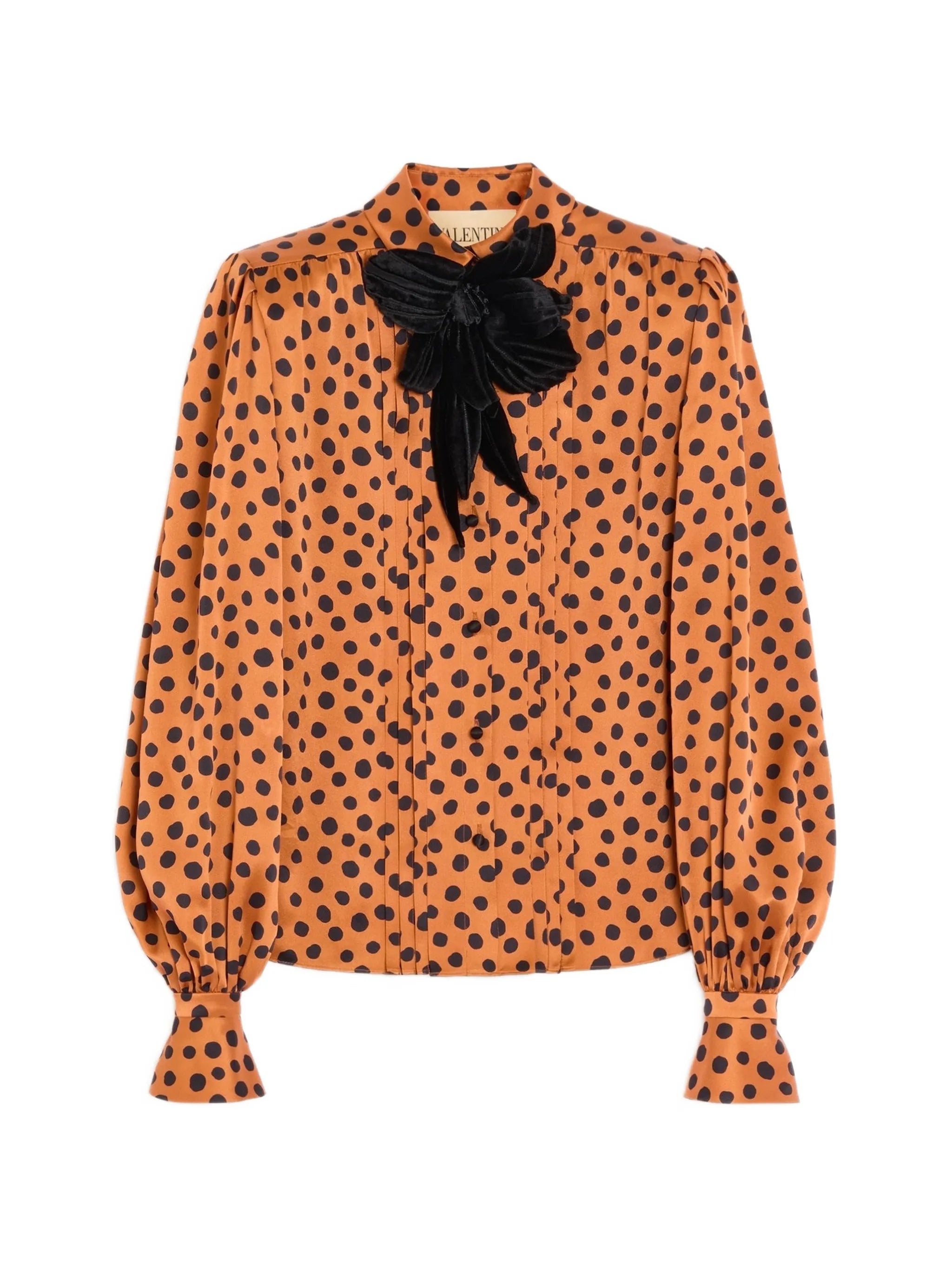 Valentino Valentino Crepe Satin Shirt With Plus De Pois Dalmata Print