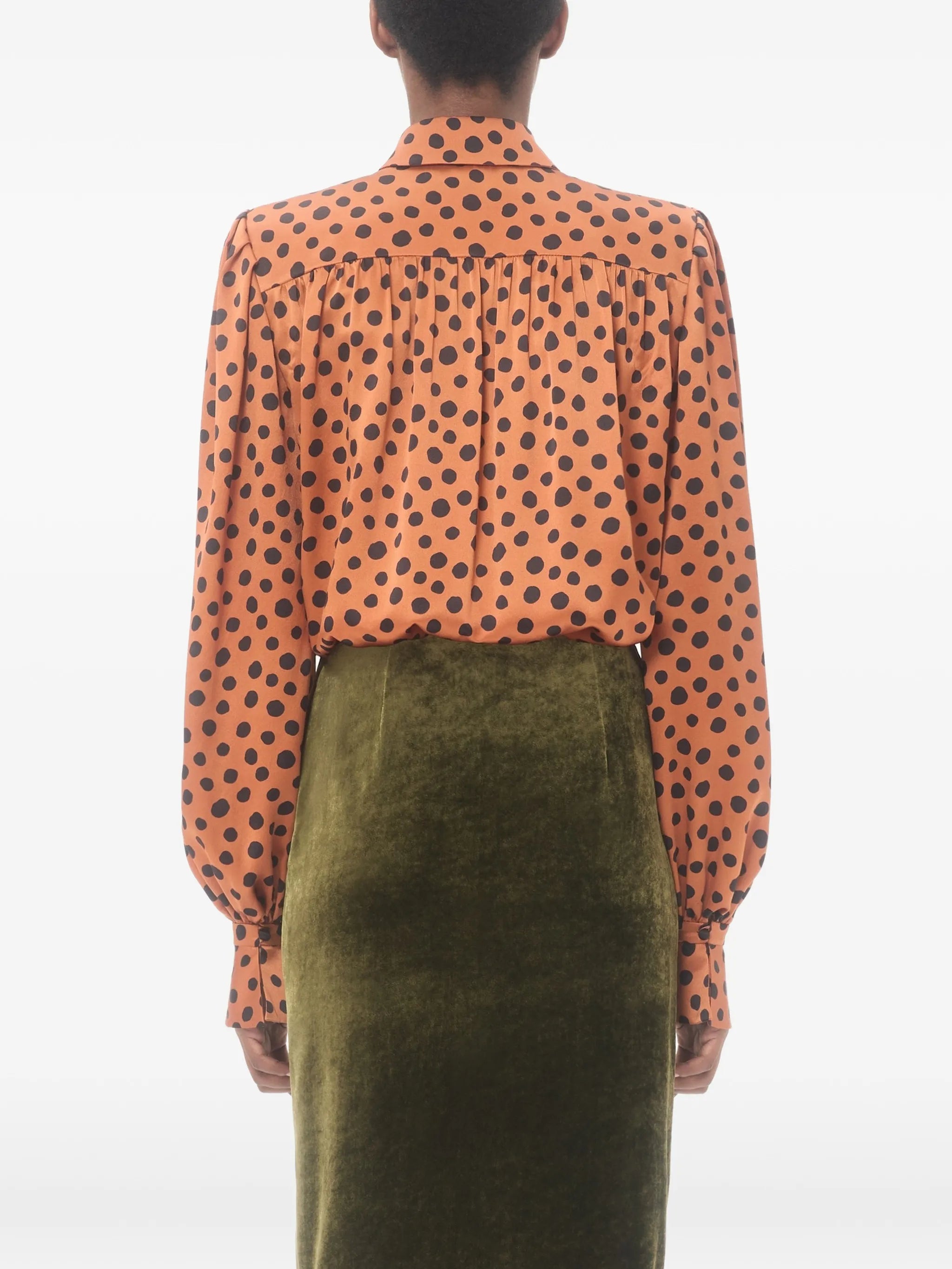 Valentino Valentino Crepe Satin Shirt With Plus De Pois Dalmata Print, view 2