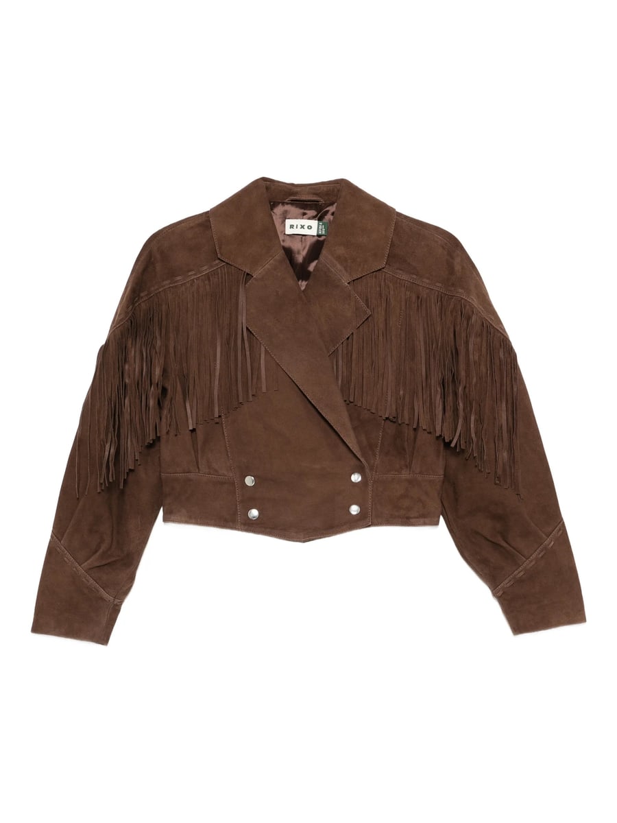 Rixo Rixo Fringe-detail Double-breasted Jacket