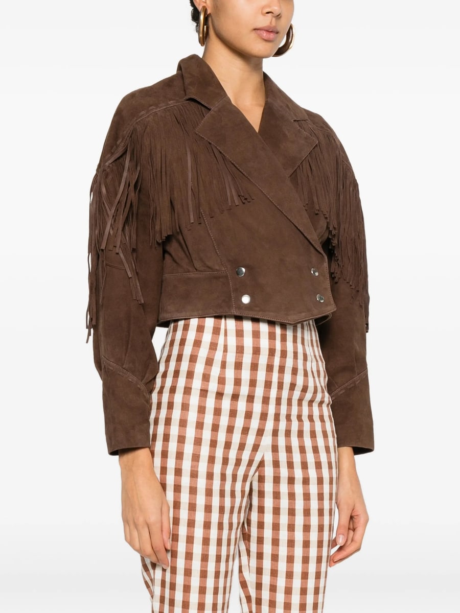 Rixo Rixo Fringe-detail Double-breasted Jacket, view 3