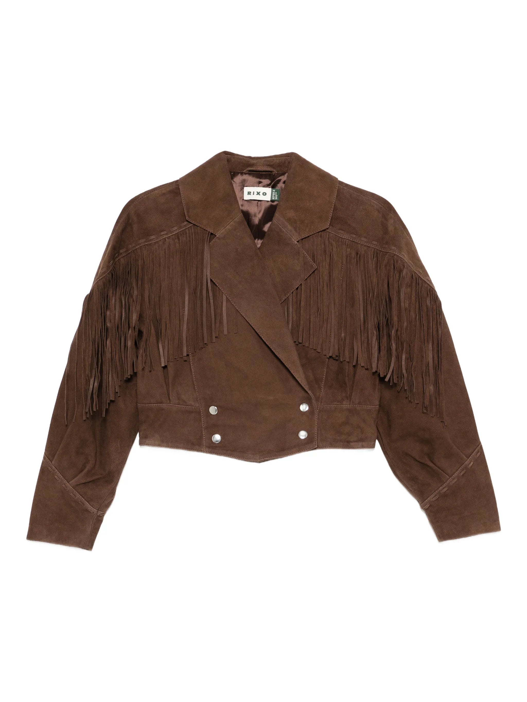 Rixo Rixo Fringe-detail Double-breasted Jacket