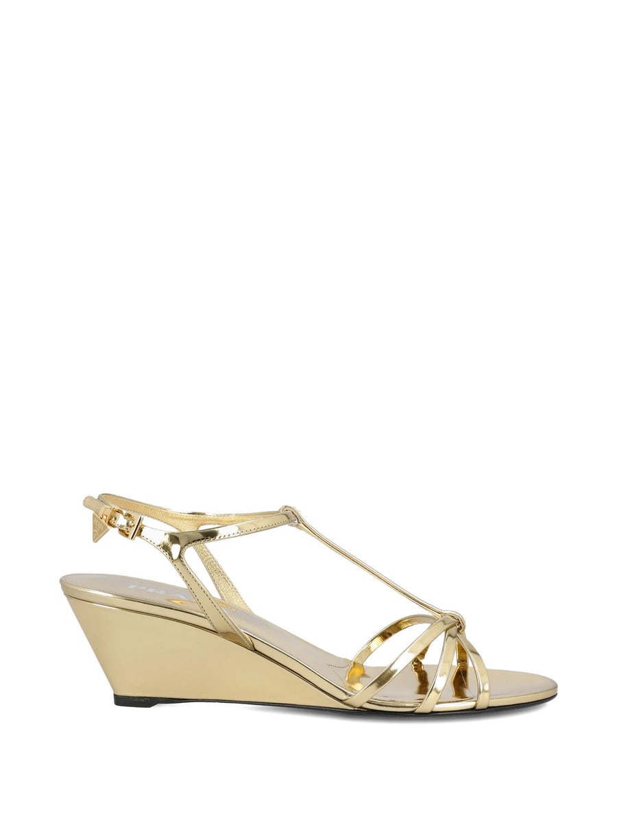 Prada Prada Metallic Leather Sandals