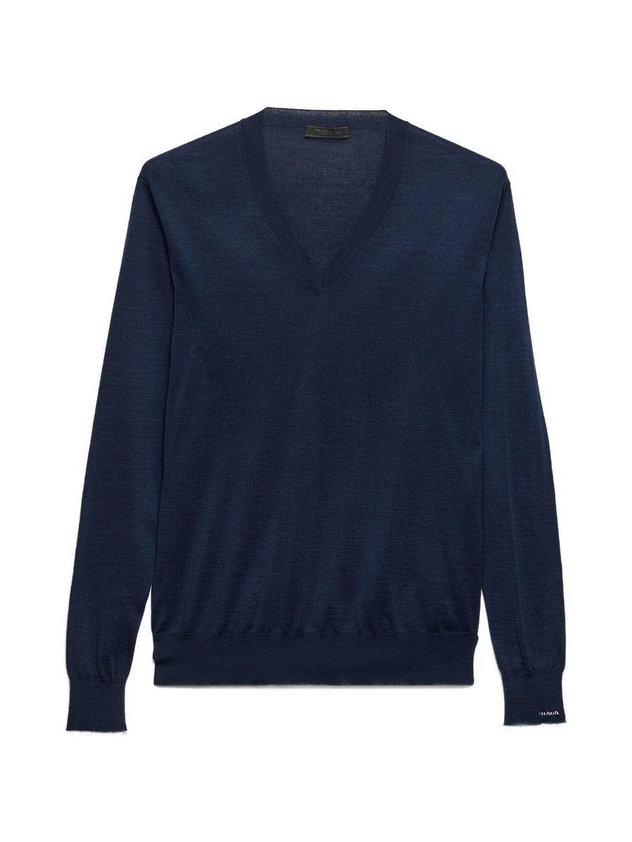 Prada Prada V-neck Ribbed Sweater