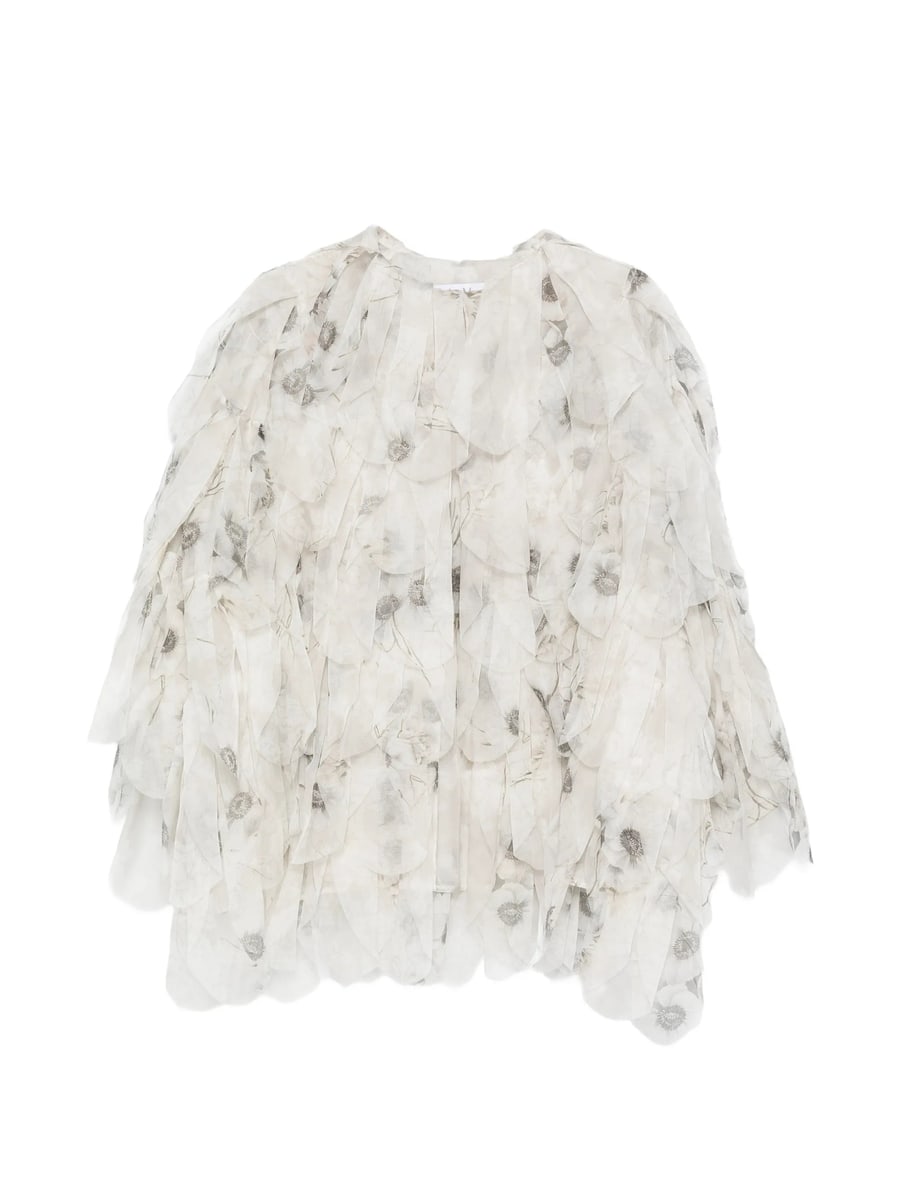 Max Mara Max Mara Chiffon Floral Ruffled Jacket
