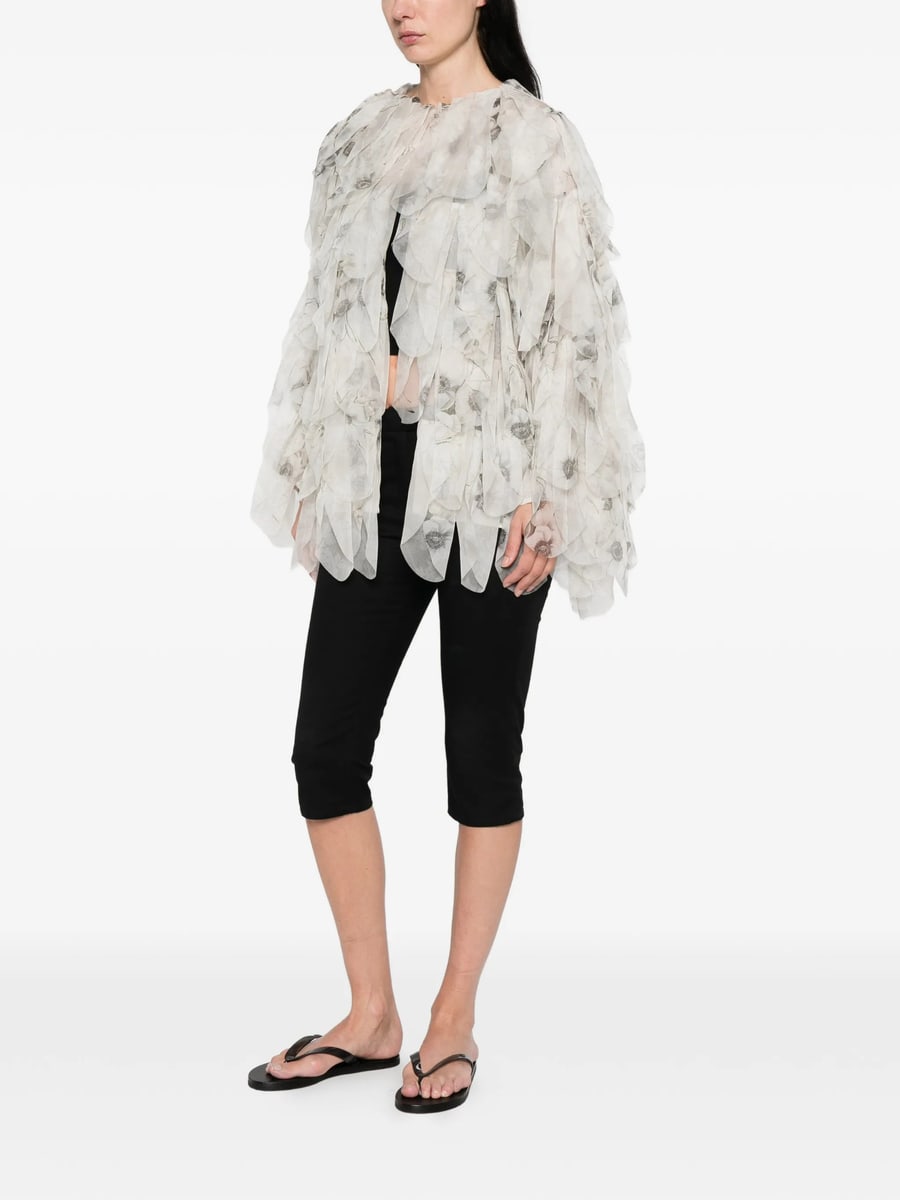 Max Mara Max Mara Chiffon Floral Ruffled Jacket, view 2