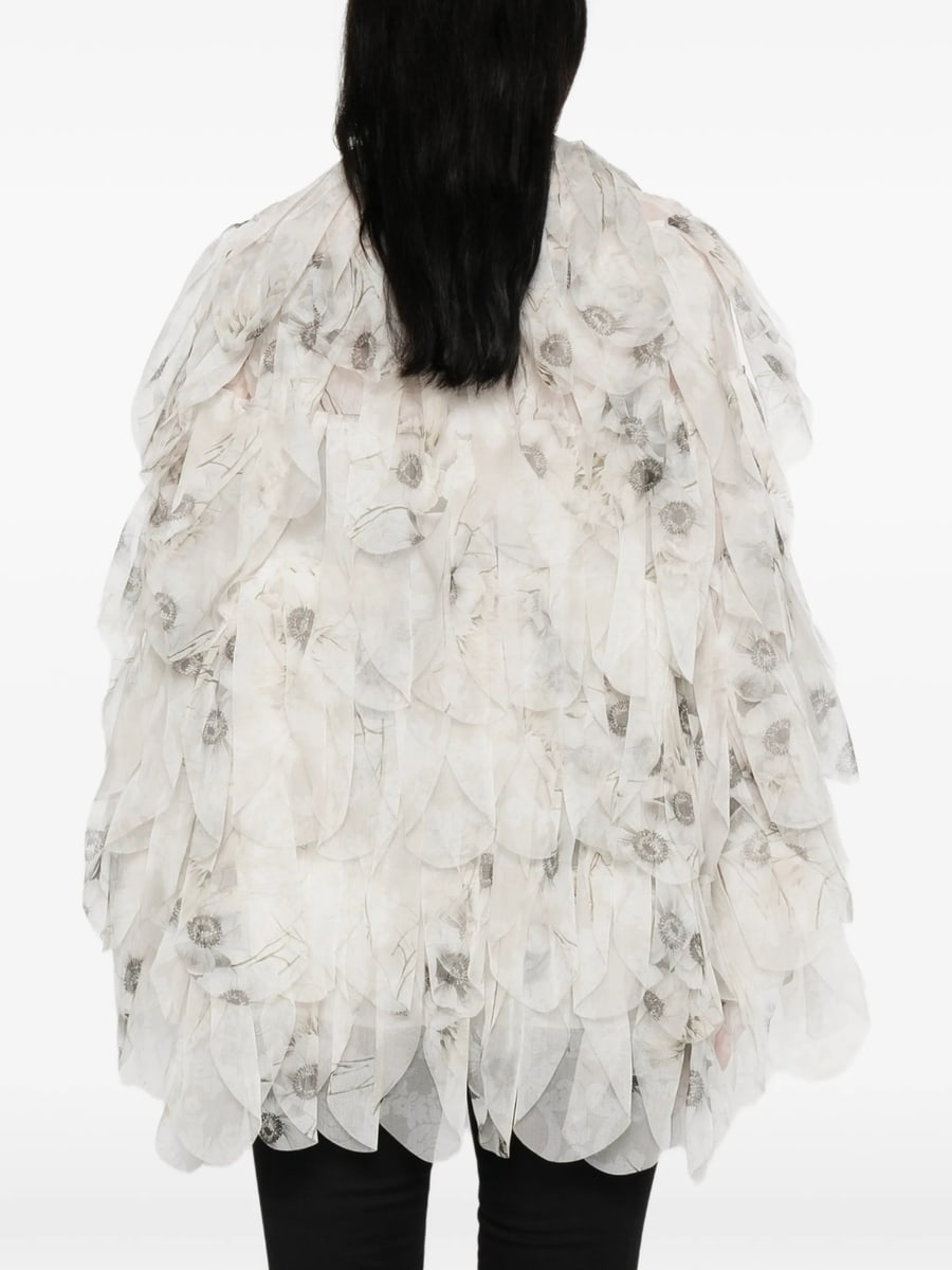 Max Mara Max Mara Chiffon Floral Ruffled Jacket, view 4