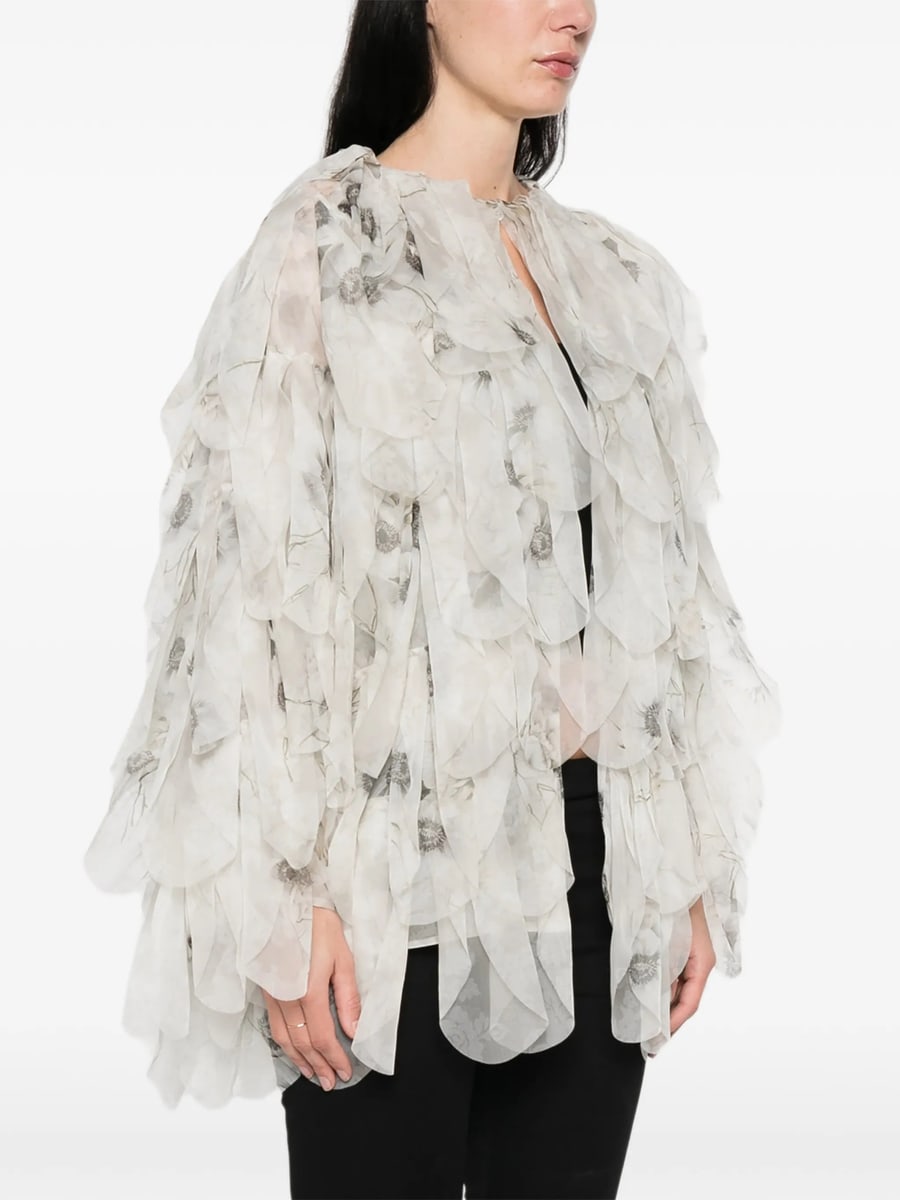 Max Mara Max Mara Chiffon Floral Ruffled Jacket, view 5