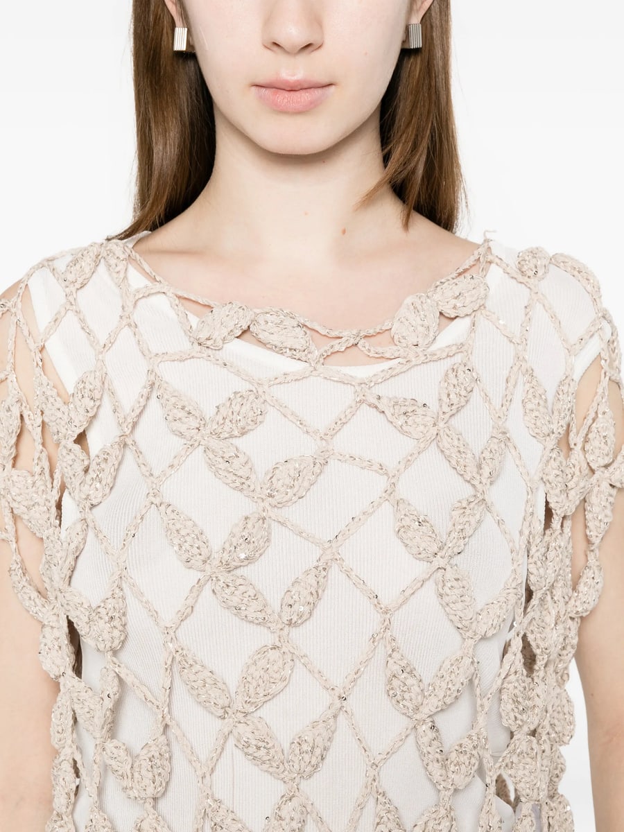 Antonelli Antonelli Crochet Knit Top, view 2