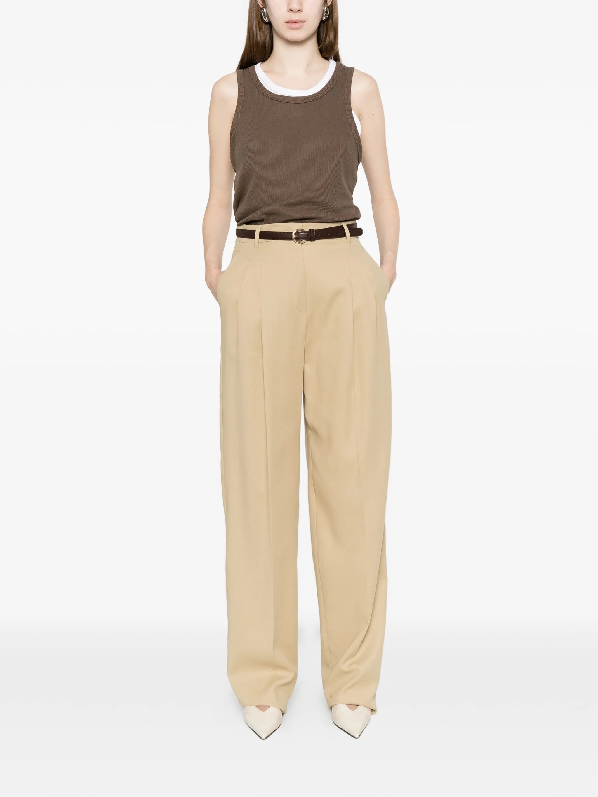 Max Mara Studio Max Mara Studio Divo Pleated Belt Trousers, view 2