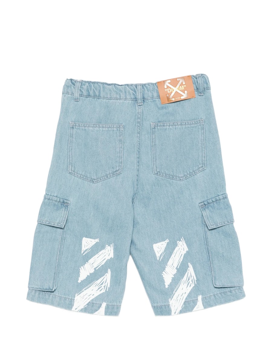 Off-White Off-white Cargo Denim Shorts, view 2