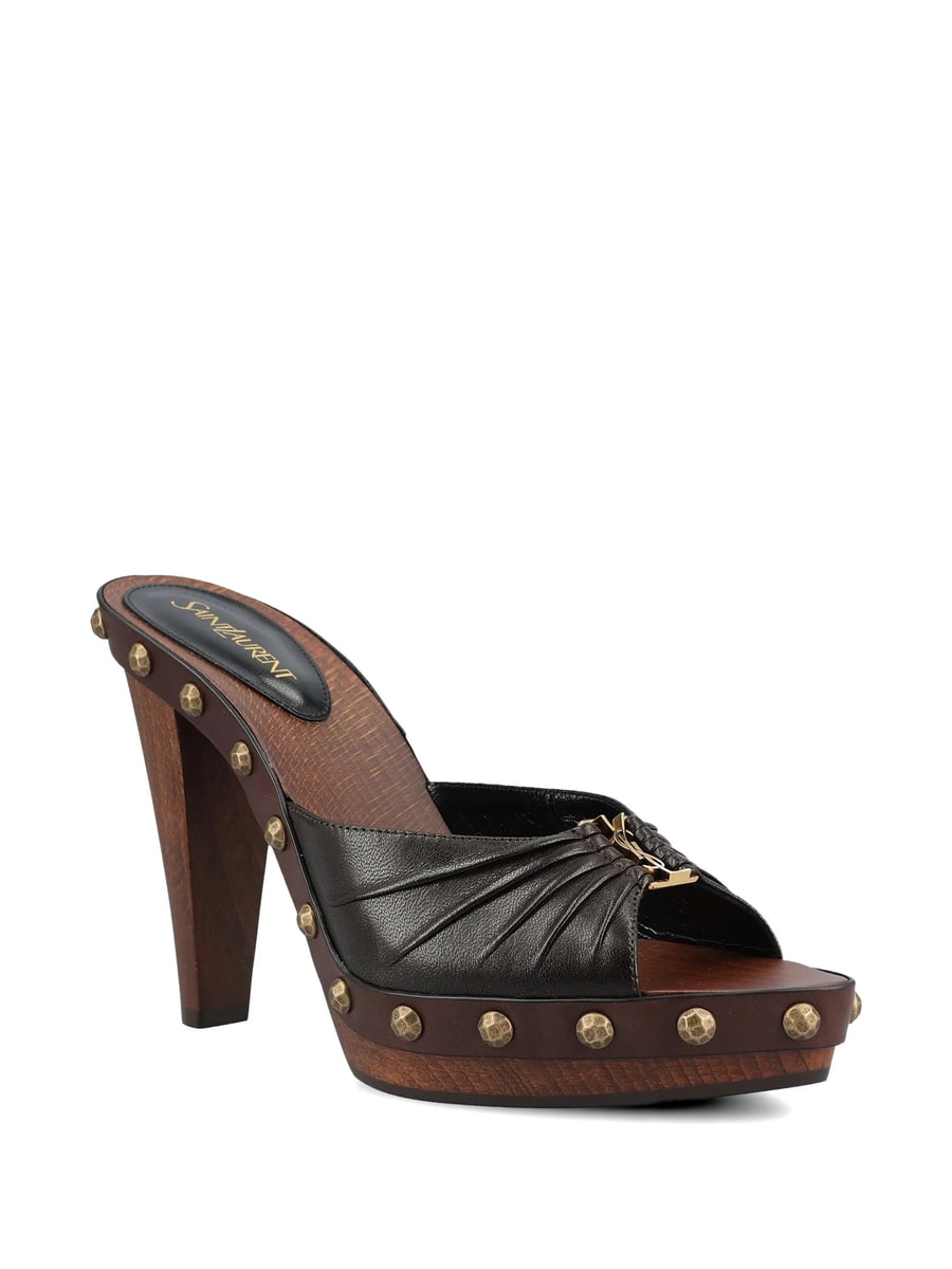 Saint Laurent Saint Laurent Babylone Studded Leather Sandals, view 4