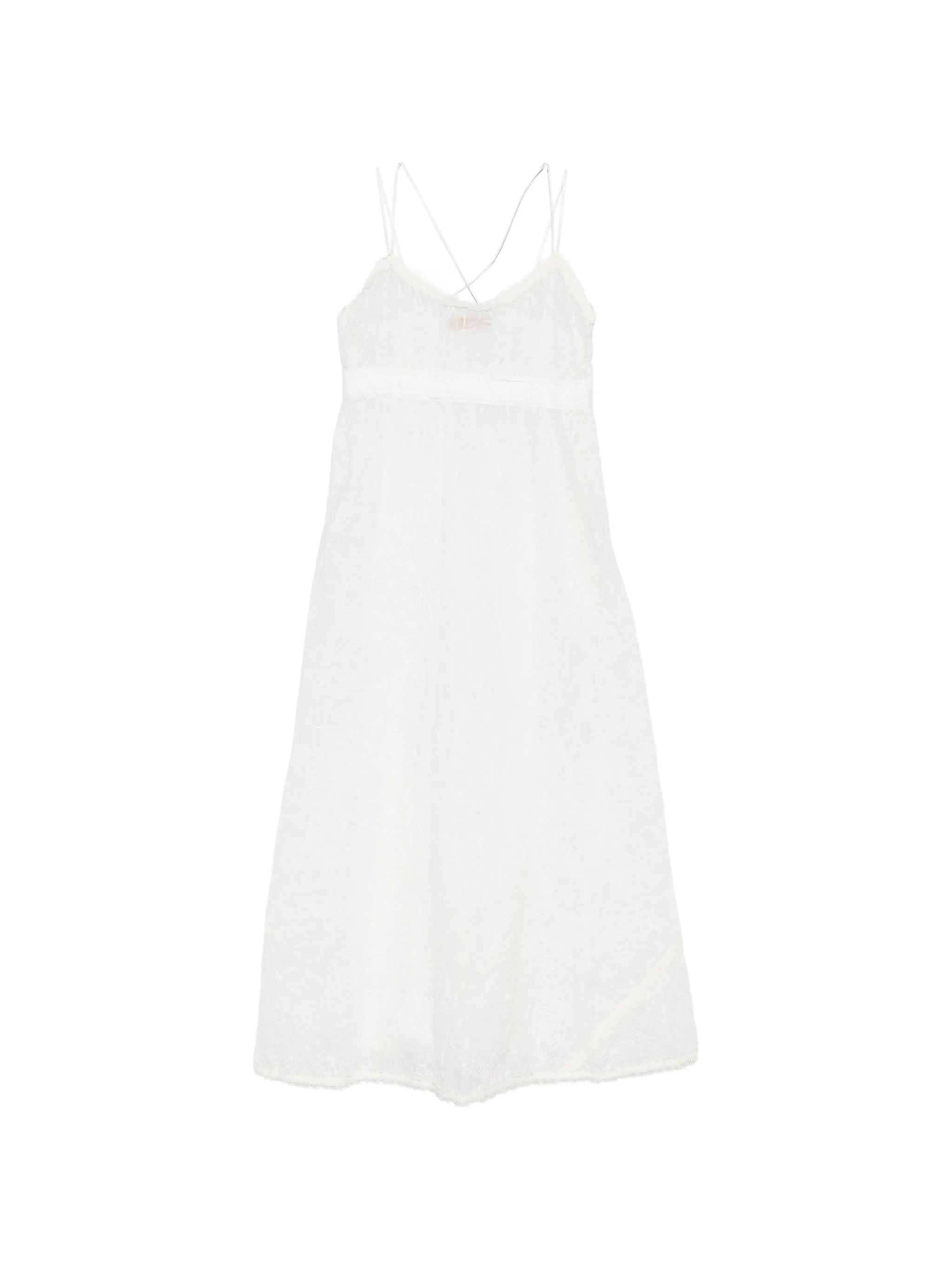 Ermanno Scervino Ermanno Scervino Flower-embroidered Midi Dress