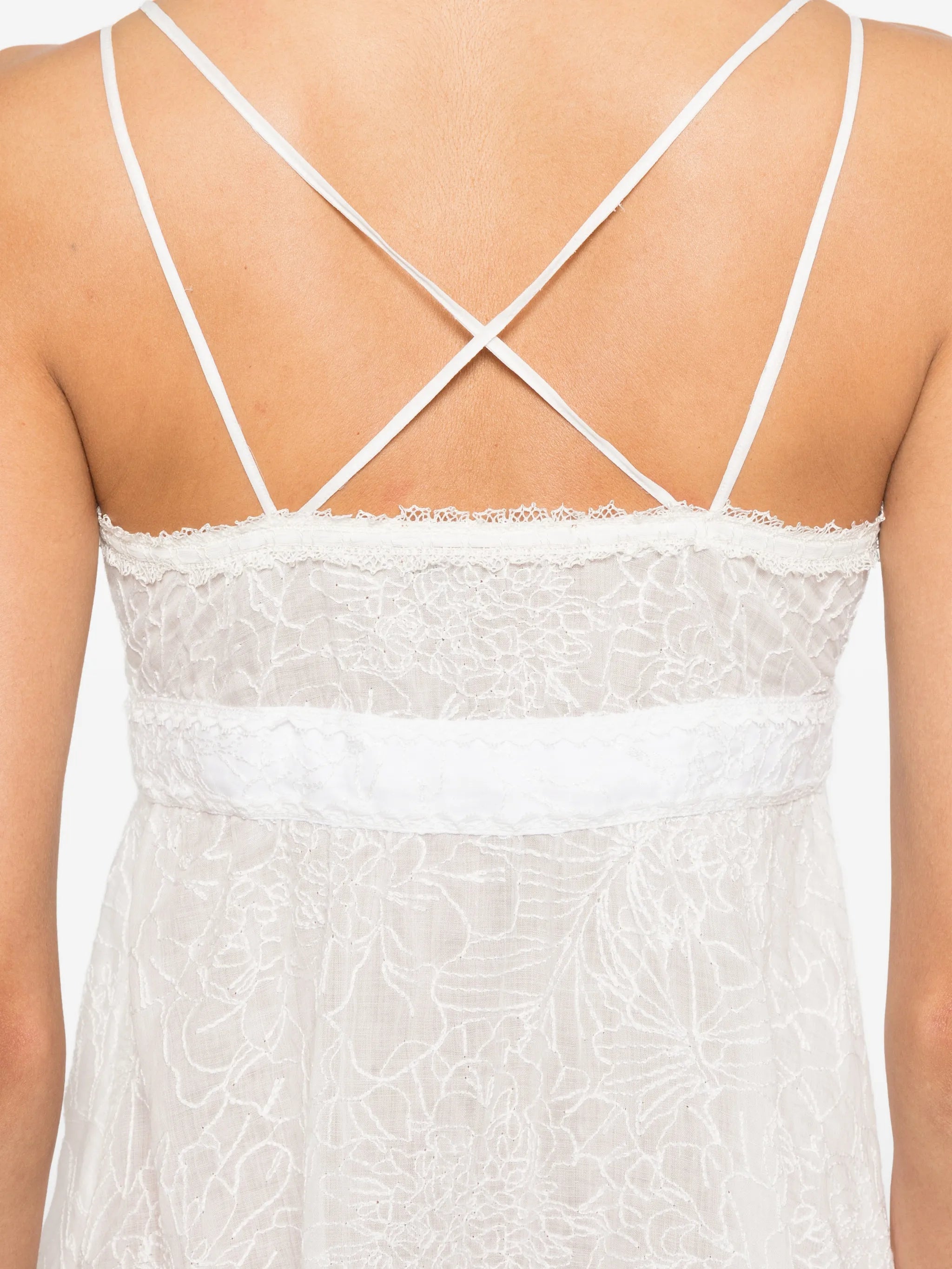 Ermanno Scervino Ermanno Scervino Flower-embroidered Midi Dress, view 2