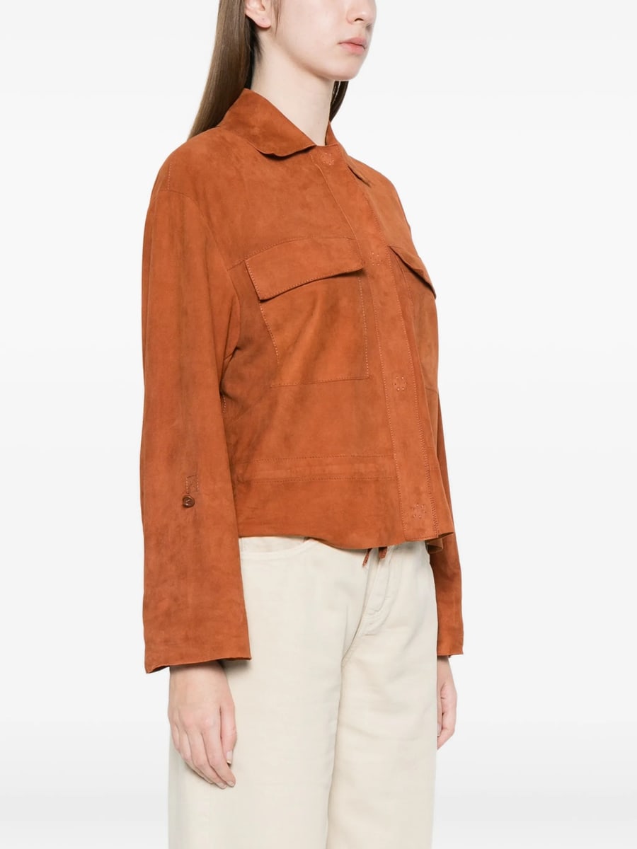 Santoro Santoro Flap-pocket Suede Jacket, view 2