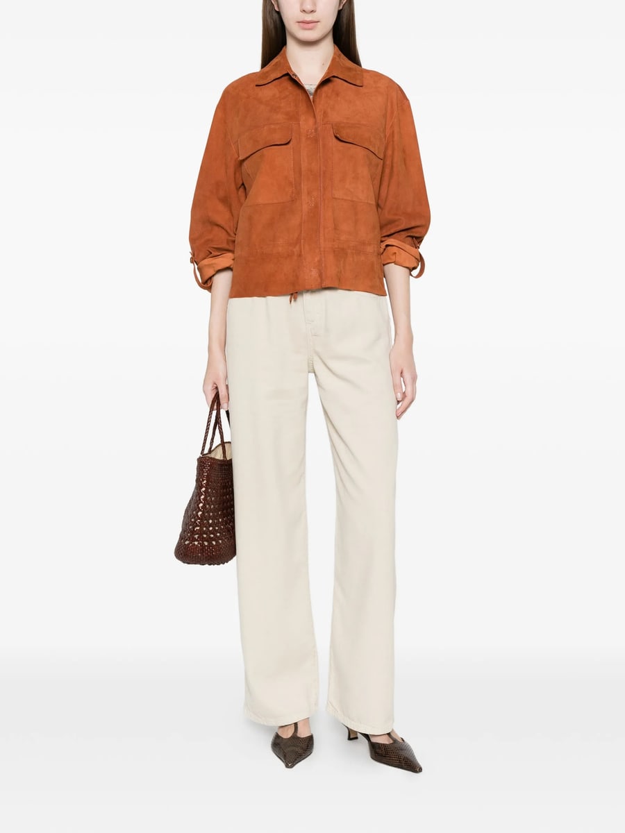 Santoro Santoro Flap-pocket Suede Jacket, view 3