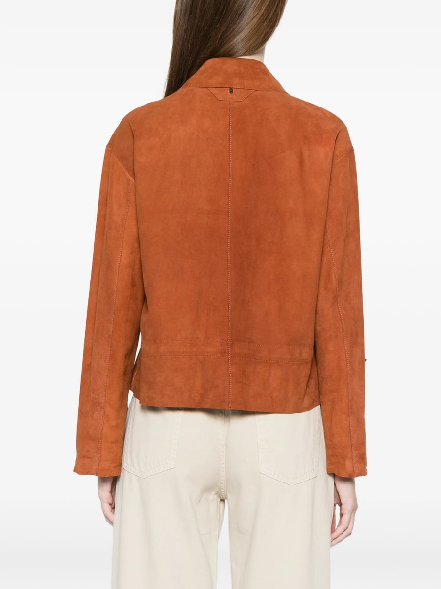 Santoro Santoro Flap-pocket Suede Jacket, view 5