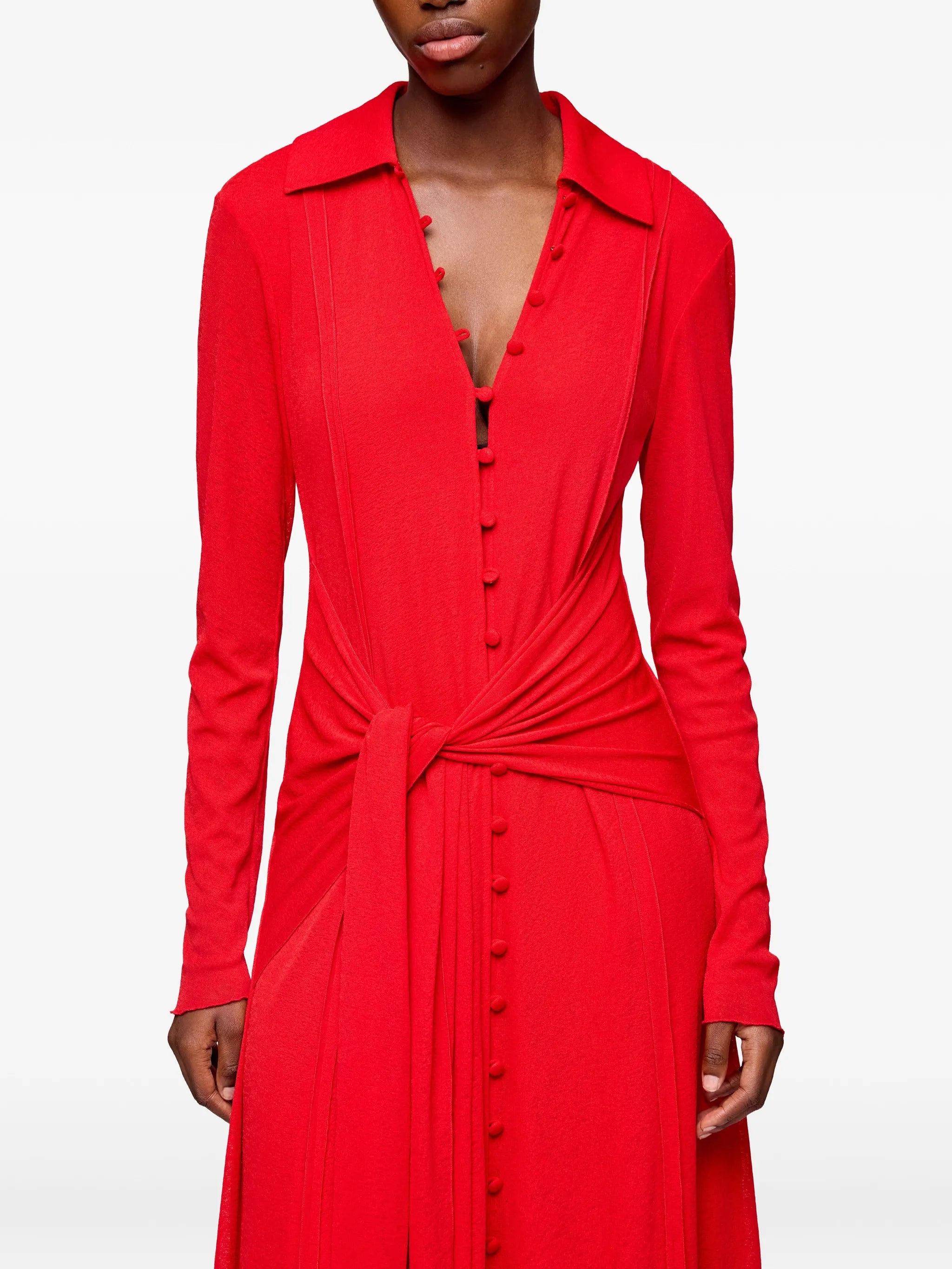 Ganni Ganni Maxi Buttoned Tie Dress, view 2