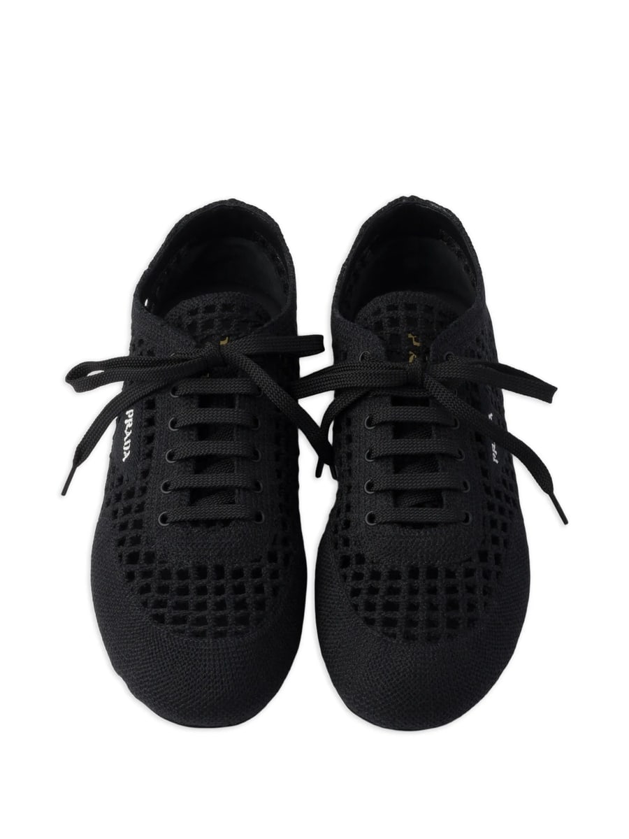 Prada Prada Collapse Crochet Laced Sneakers, view 4