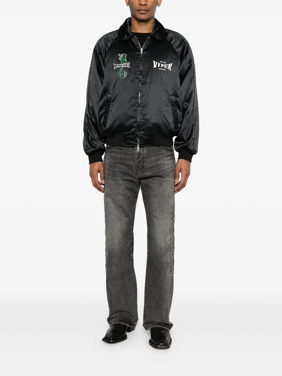 Represent Represent Viper-embroidered Zip-fastening Jacket, view 3