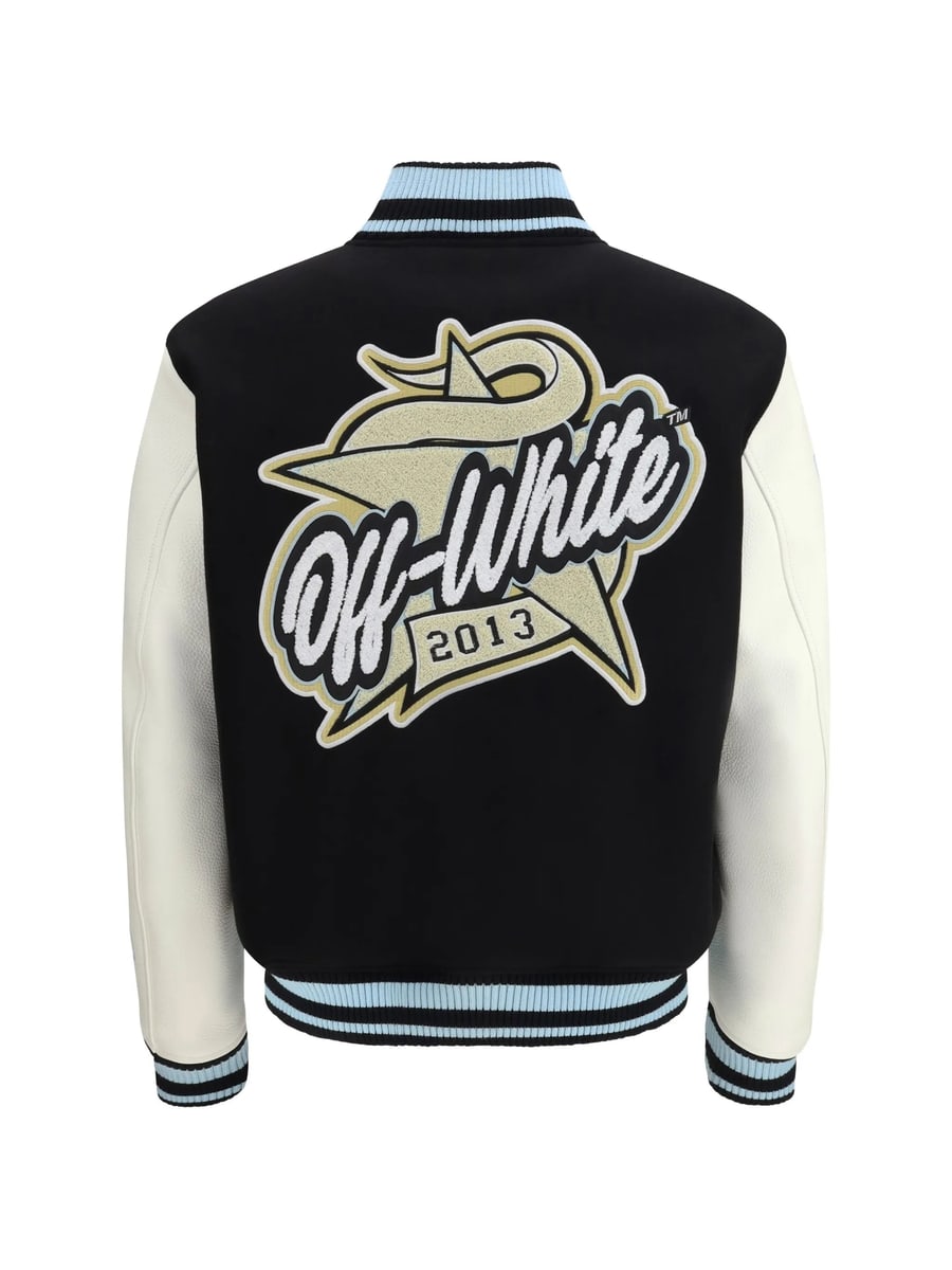 Off-White Off-white Star-logo Varsity Bomber Jacket, view 3