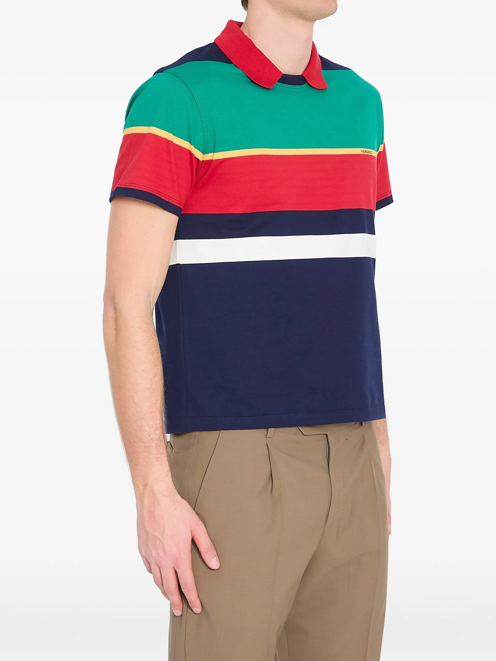 Versace Versace Striped Cotton-jersey T-shirt, view 2