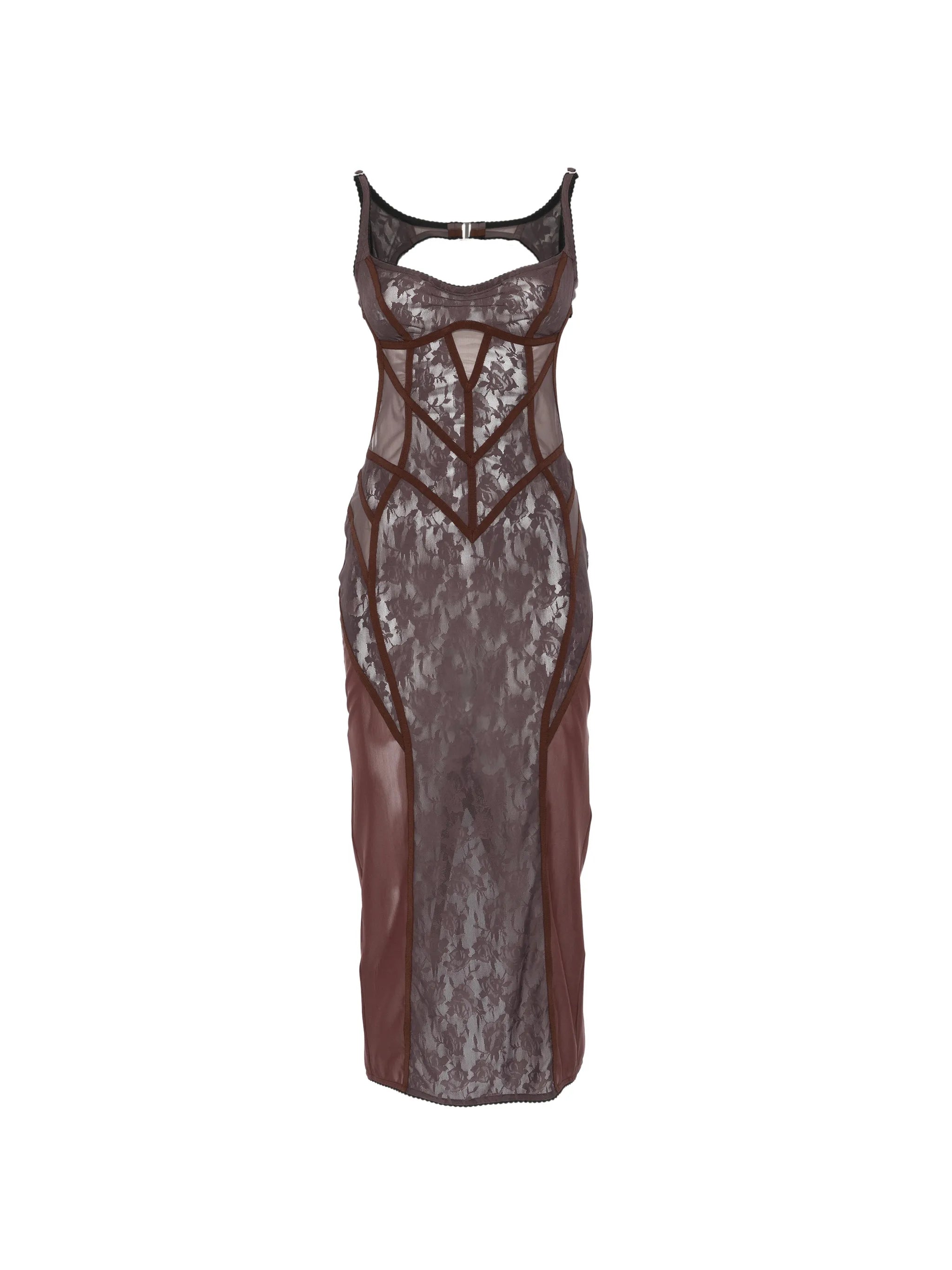 The Attico The Attico Lace-panelled Midi Dress