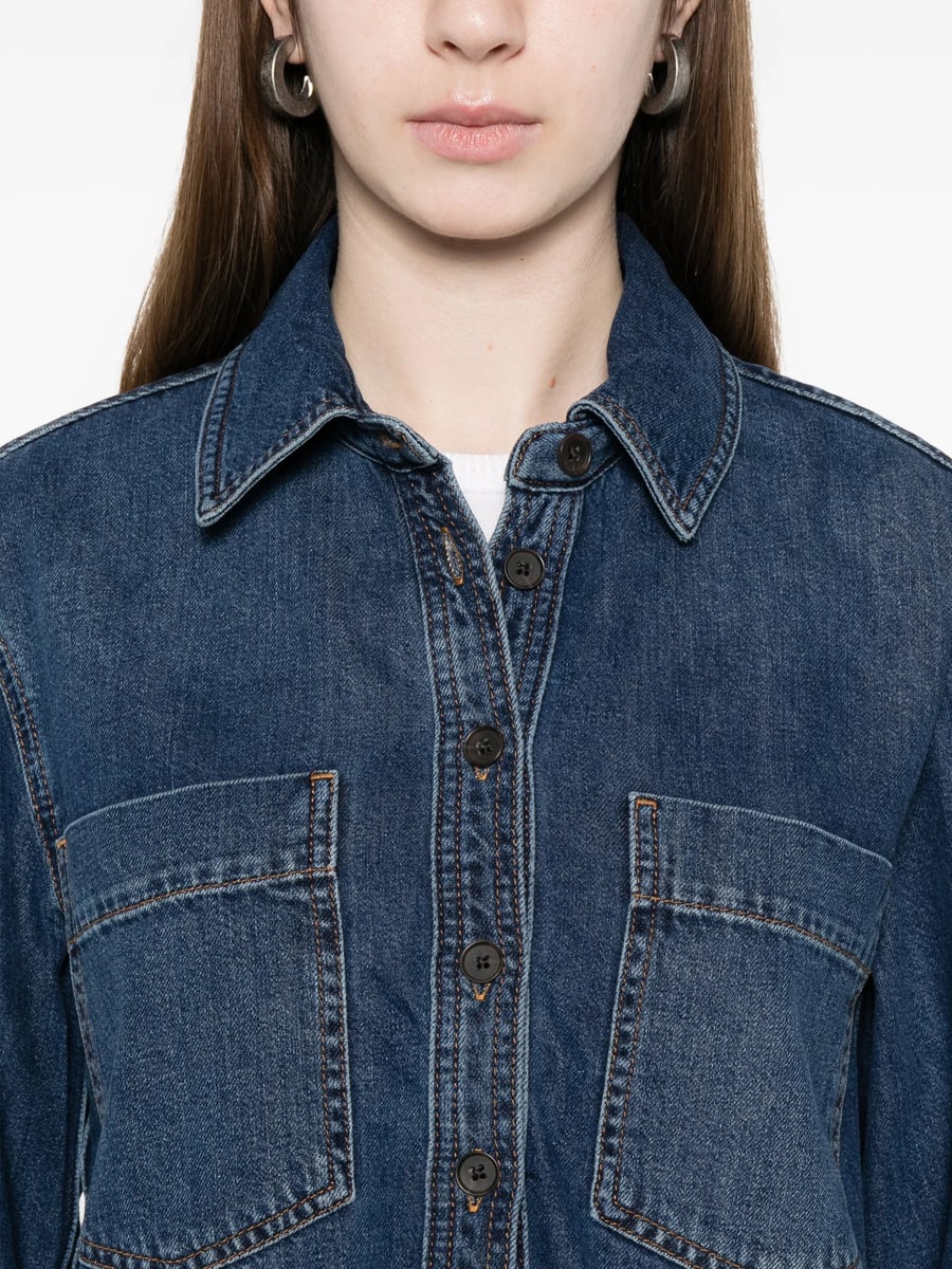 Frame Frame Patch-pocket Denim Shirt, view 3