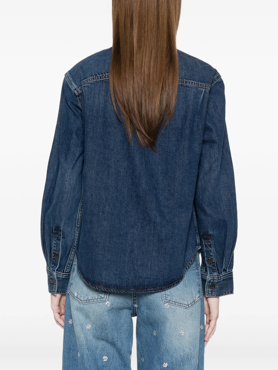 Frame Frame Patch-pocket Denim Shirt, view 4