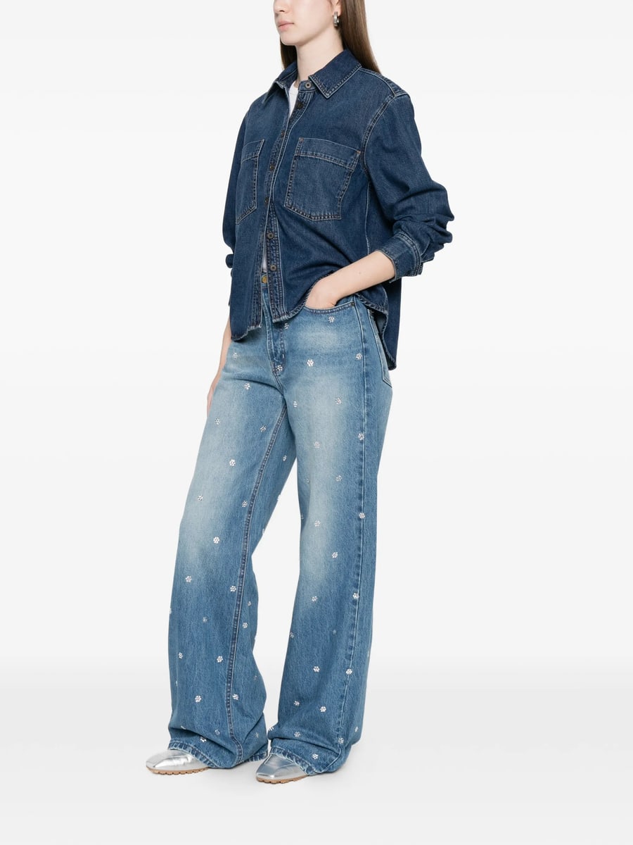 Frame Frame Patch-pocket Denim Shirt, view 5