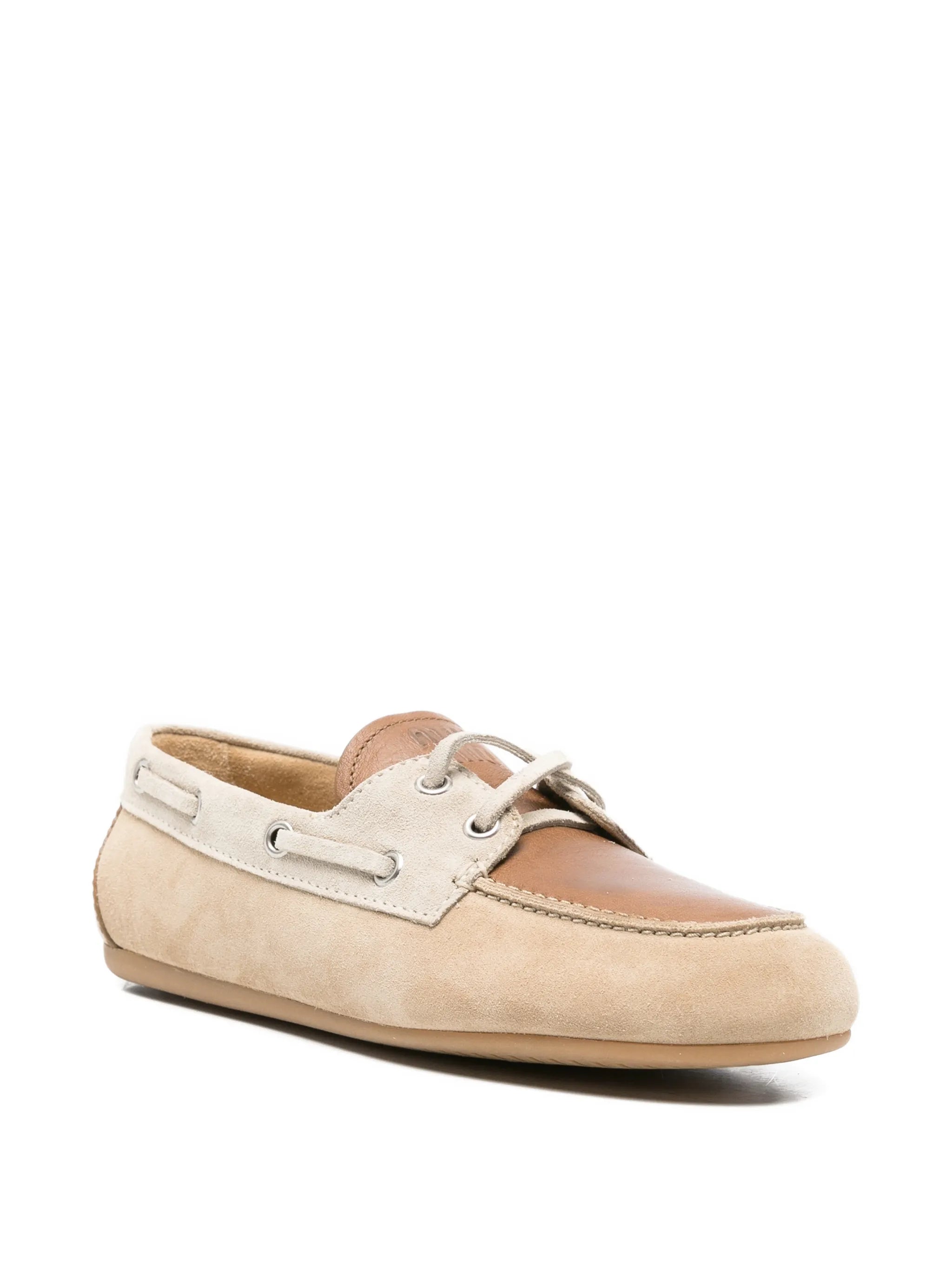 Miu Miu Miu Miu Suede Boat Shoes, view 2