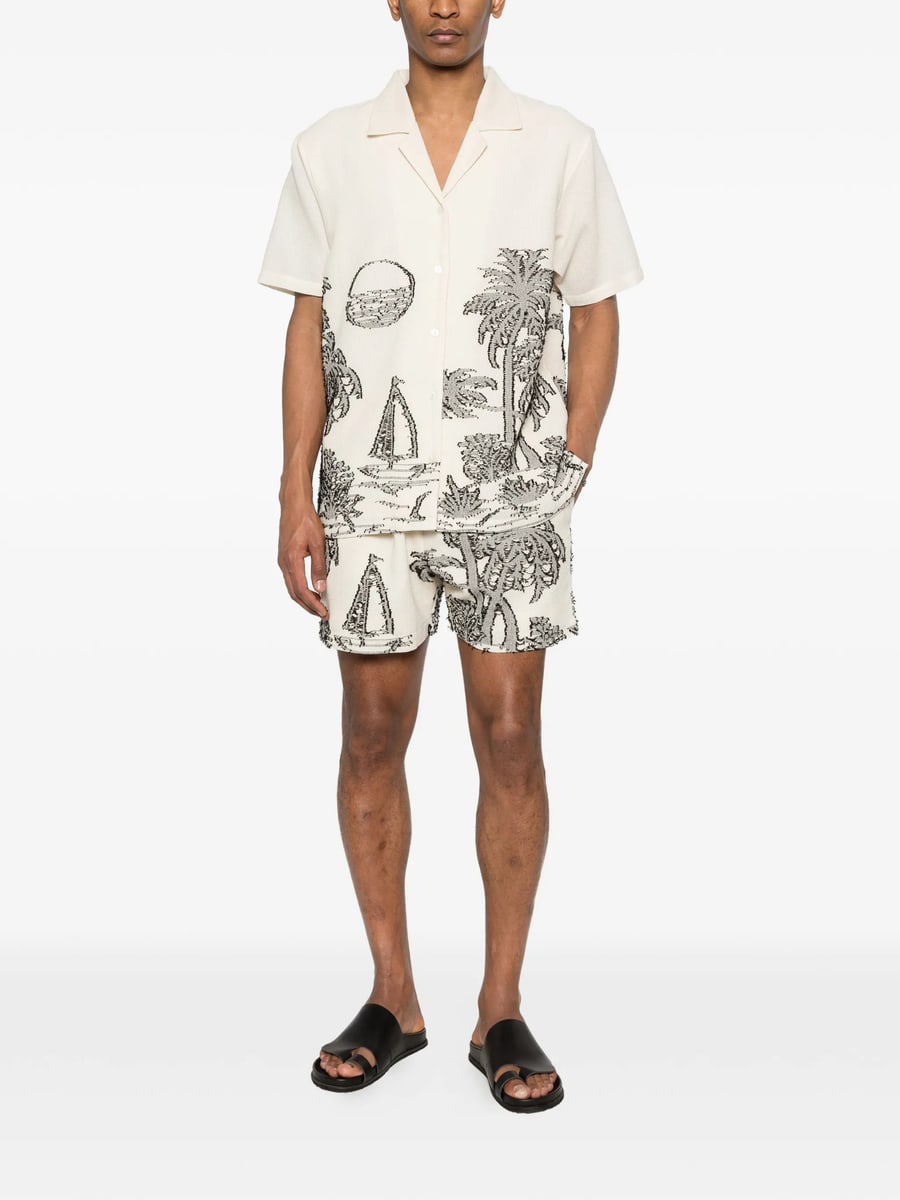 Maison Labiche Maison Labiche Tree-embroidered Shorts, view 3