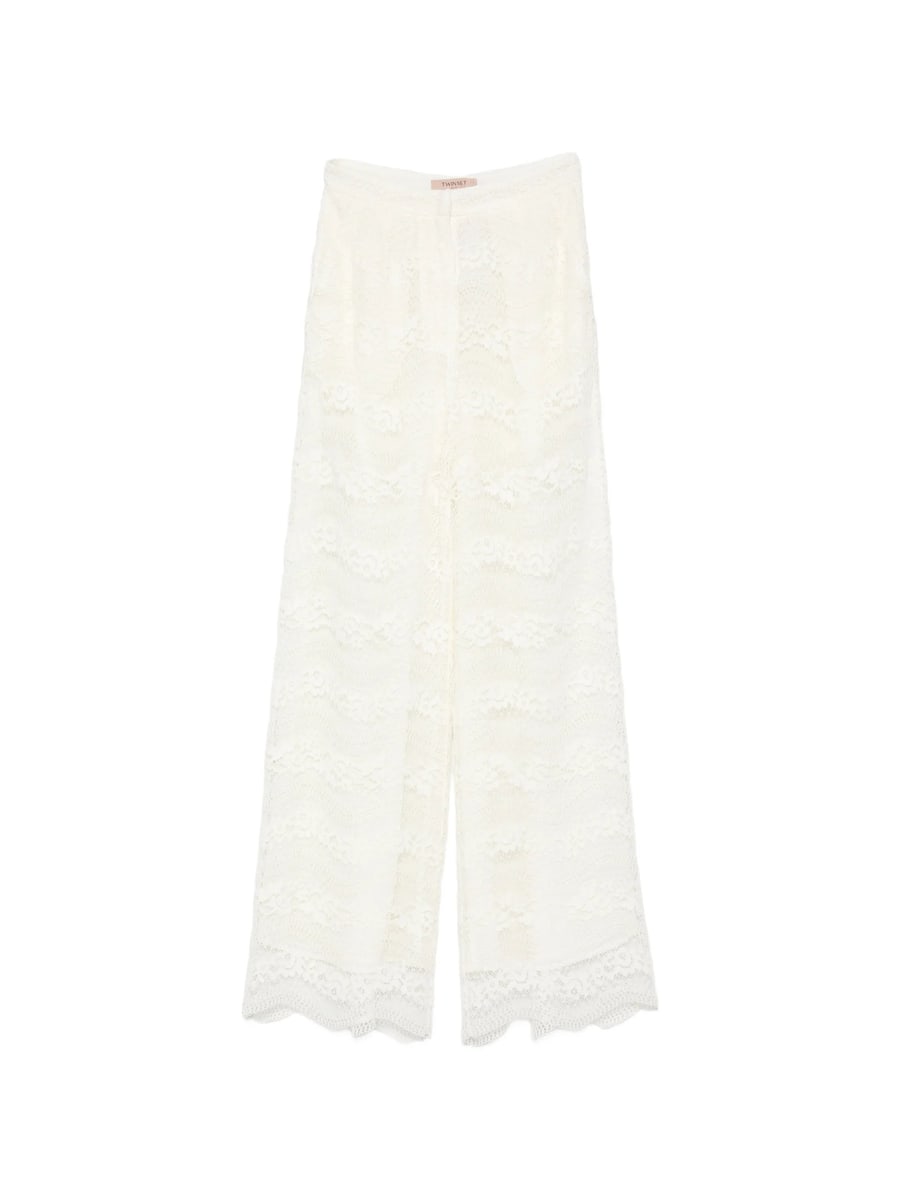 Twinset Twinset Wide Fit Macramé Lace Trousers