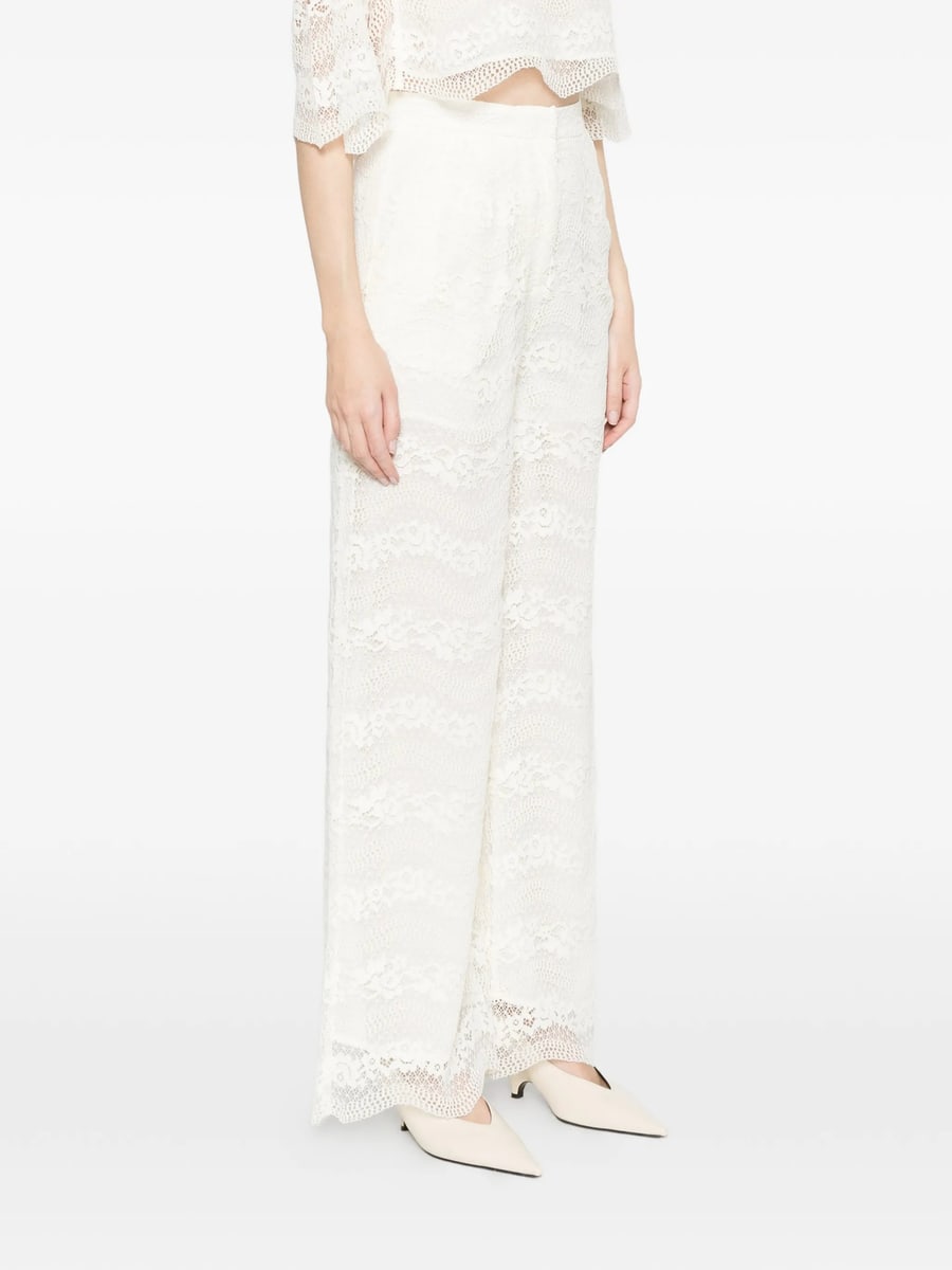 Twinset Twinset Wide Fit Macramé Lace Trousers, view 3