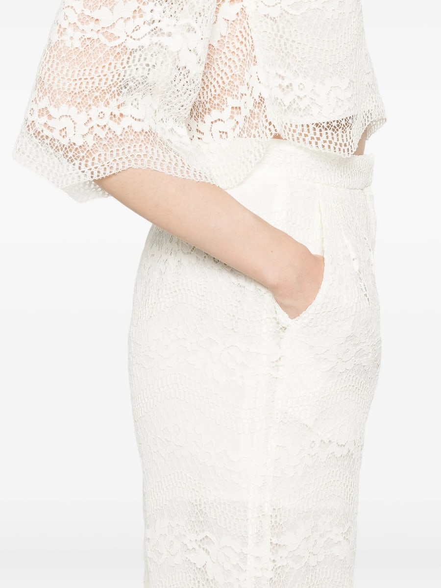 Twinset Twinset Wide Fit Macramé Lace Trousers, view 5
