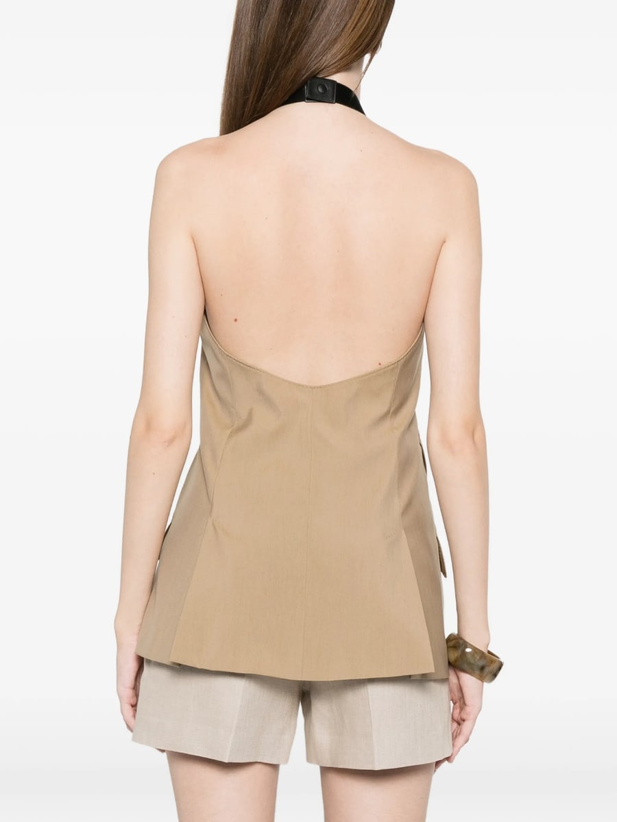 Max Mara Max Mara Double-breasted Halterneck Waistcoat, view 3