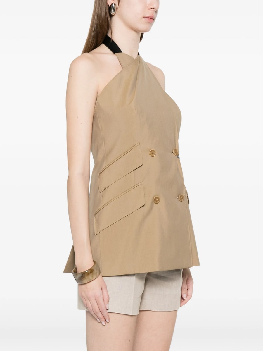 Max Mara Max Mara Double-breasted Halterneck Waistcoat, view 4