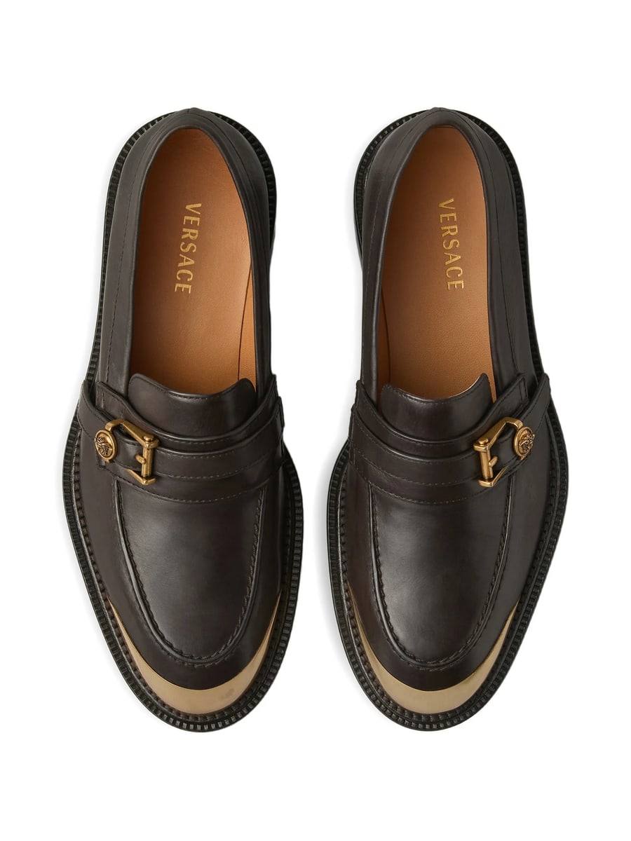 Versace Versace Primo Leather Loafers, view 3