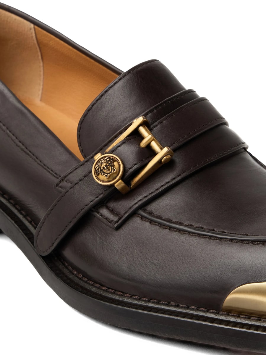 Versace Versace Primo Leather Loafers, view 4